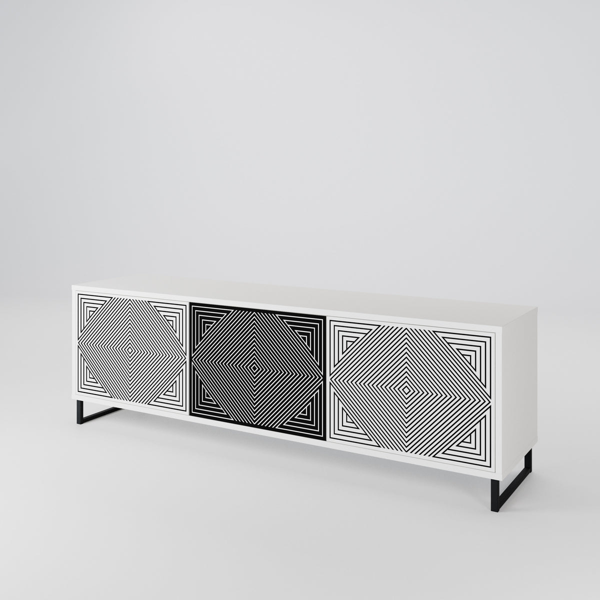 POLYGON ILLUSION TV-bänk med 3 dörrar