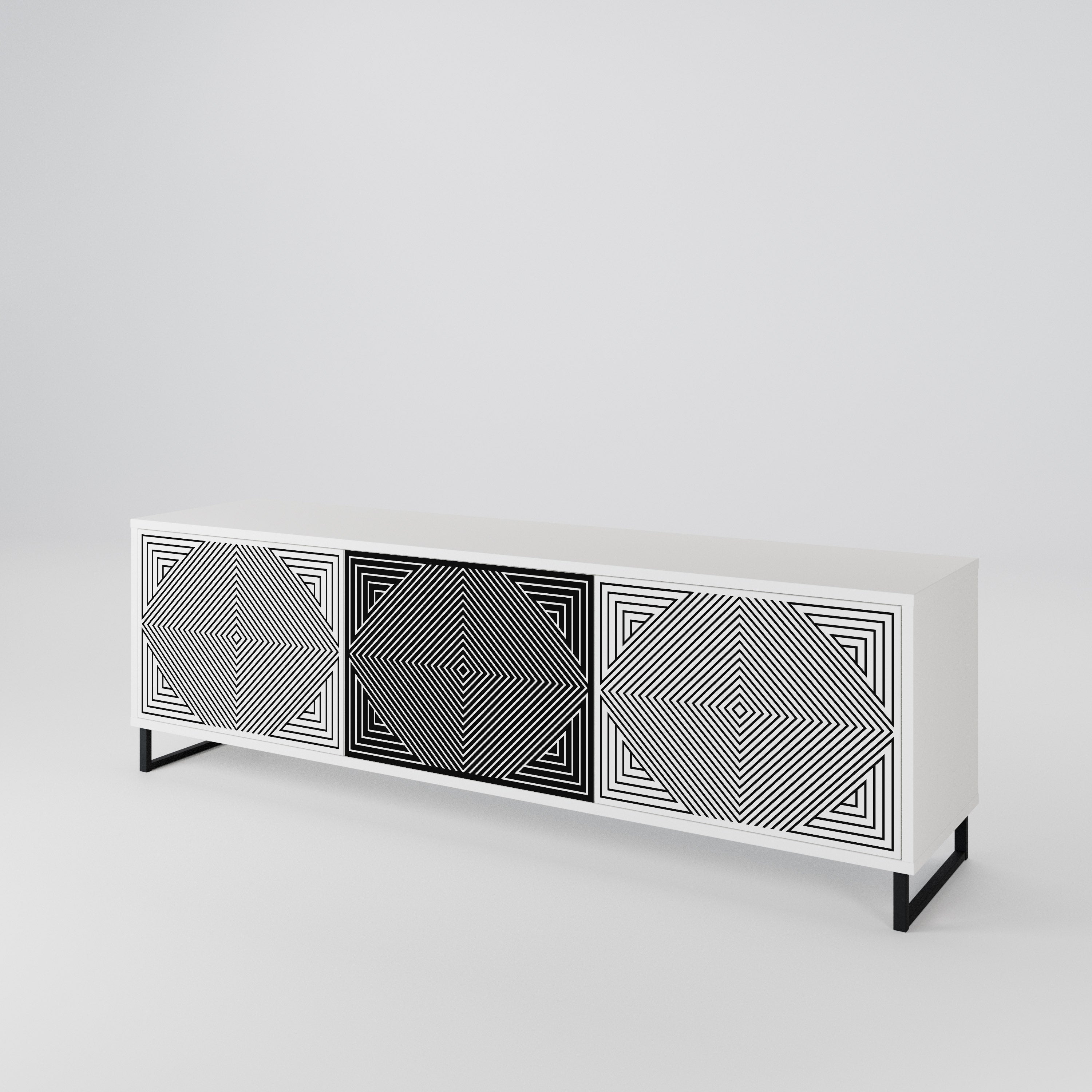 POLYGON ILLUSION 3-Door TV Cabinet