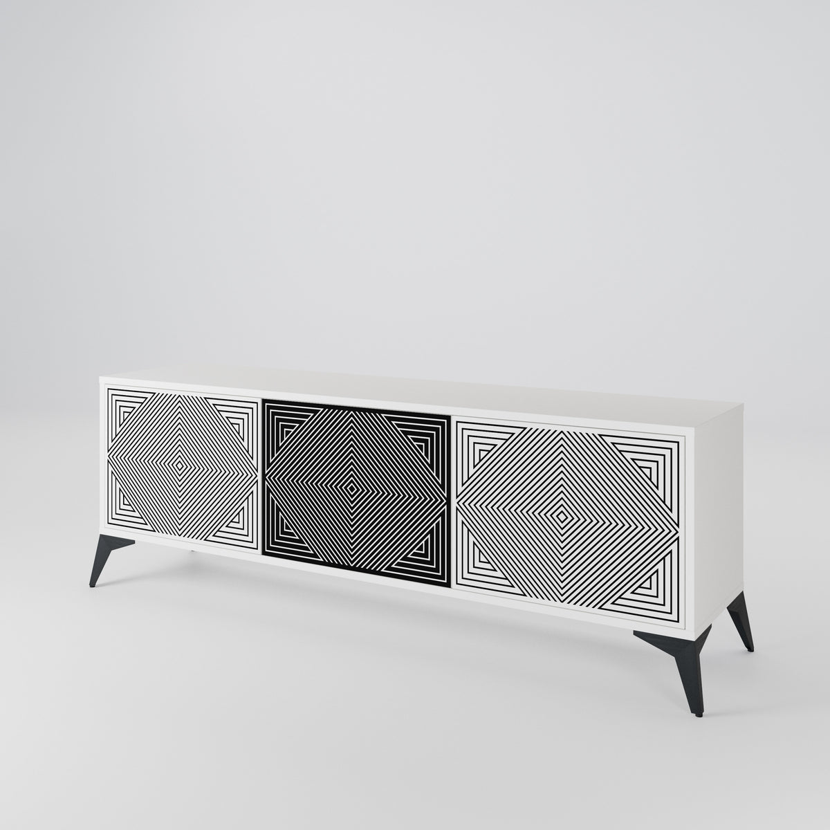 POLYGON ILLUSION TV-bänk med 3 dörrar