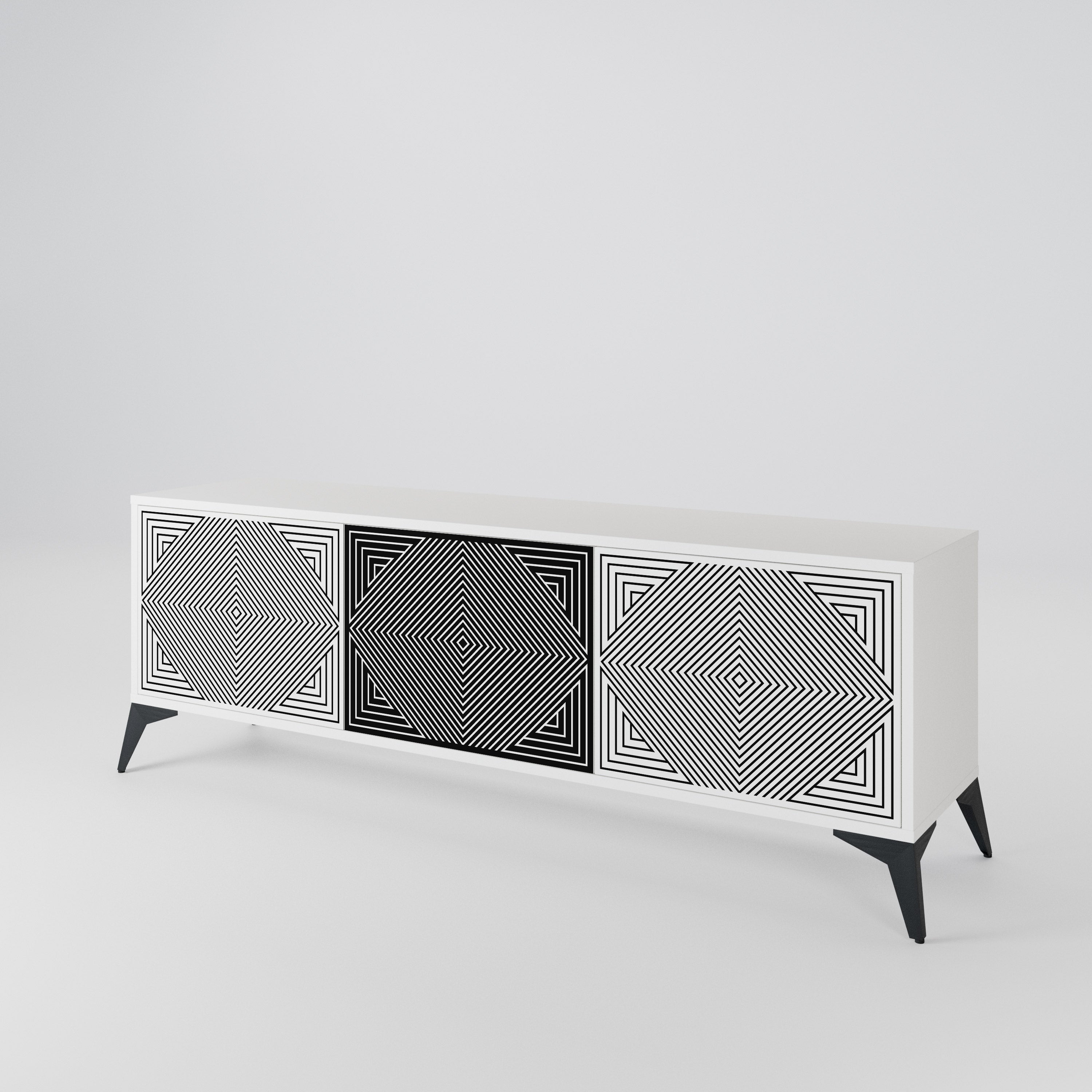 POLYGON ILLUSION 3-Door TV Cabinet
