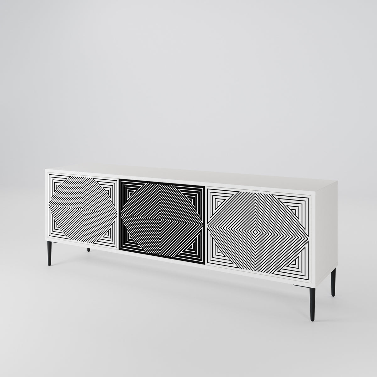 POLYGON ILLUSION 3-Door TV Cabinet