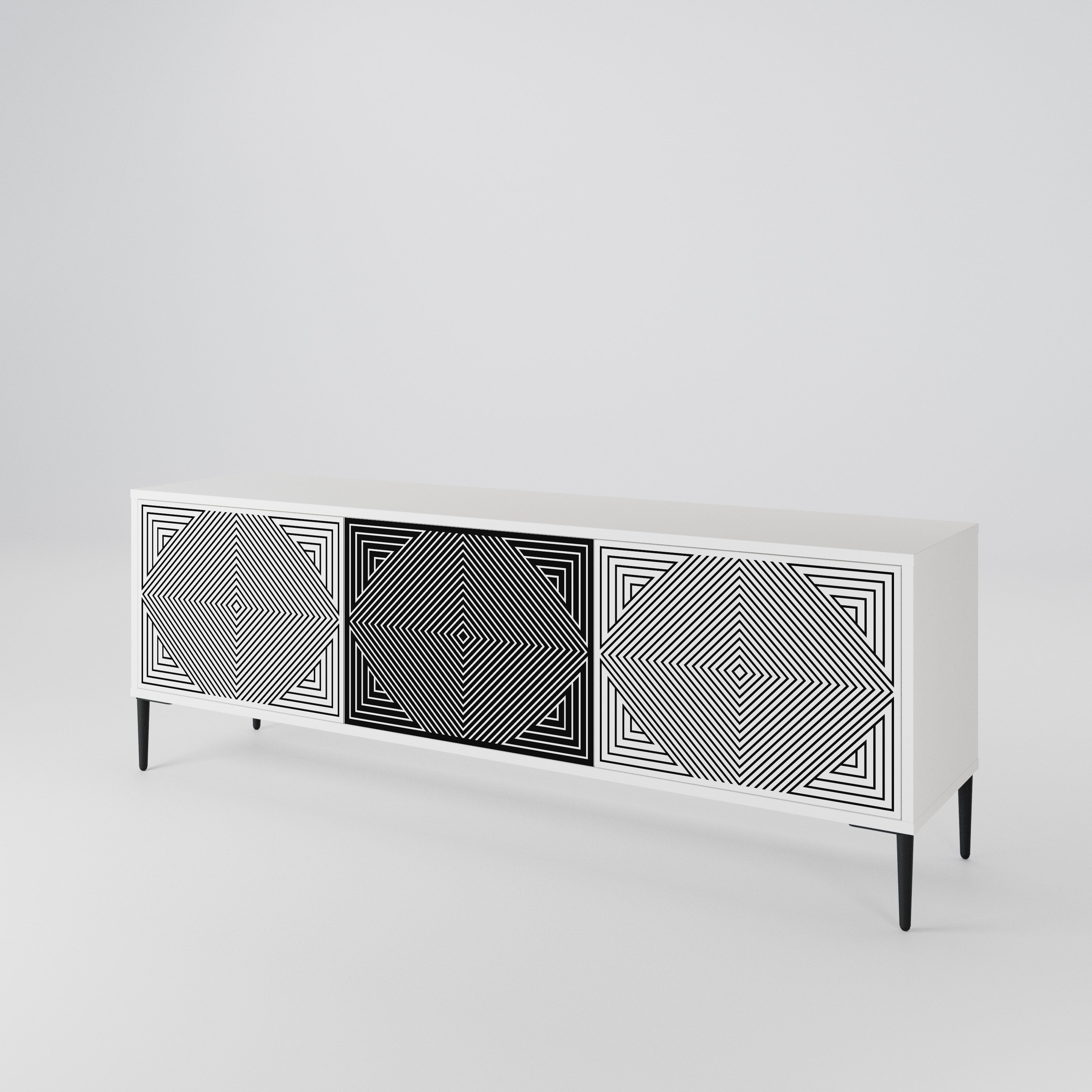 POLYGON ILLUSION 3-Door TV Cabinet