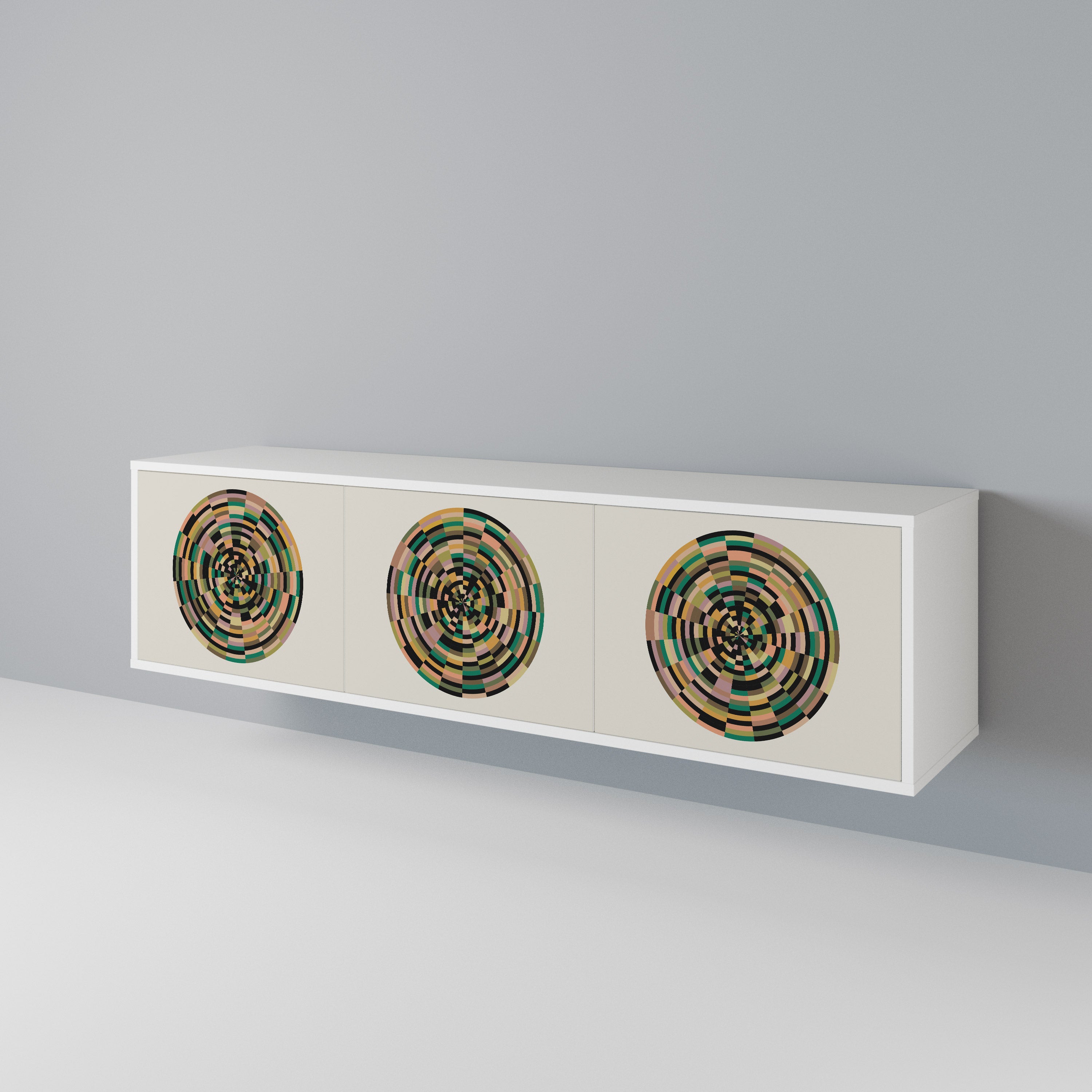 GREEN CIRCLES 3-Door TV Cabinet