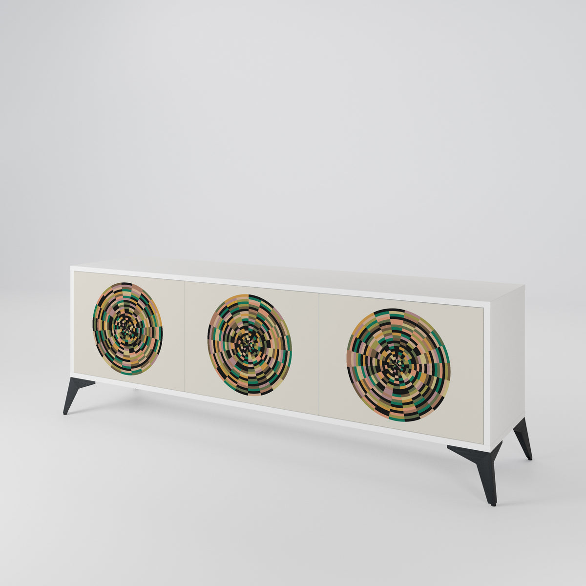 GREEN CIRCLES TV-bänk med 3 dörrar