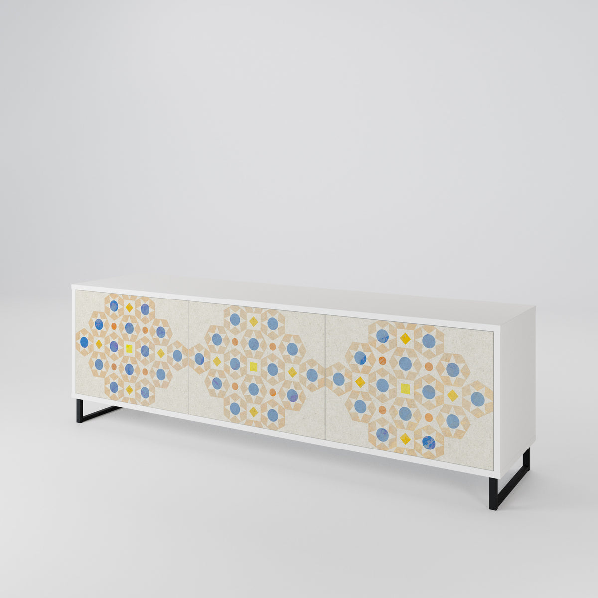 PATTERNED PRISM TV-bänk med 3 dörrar
