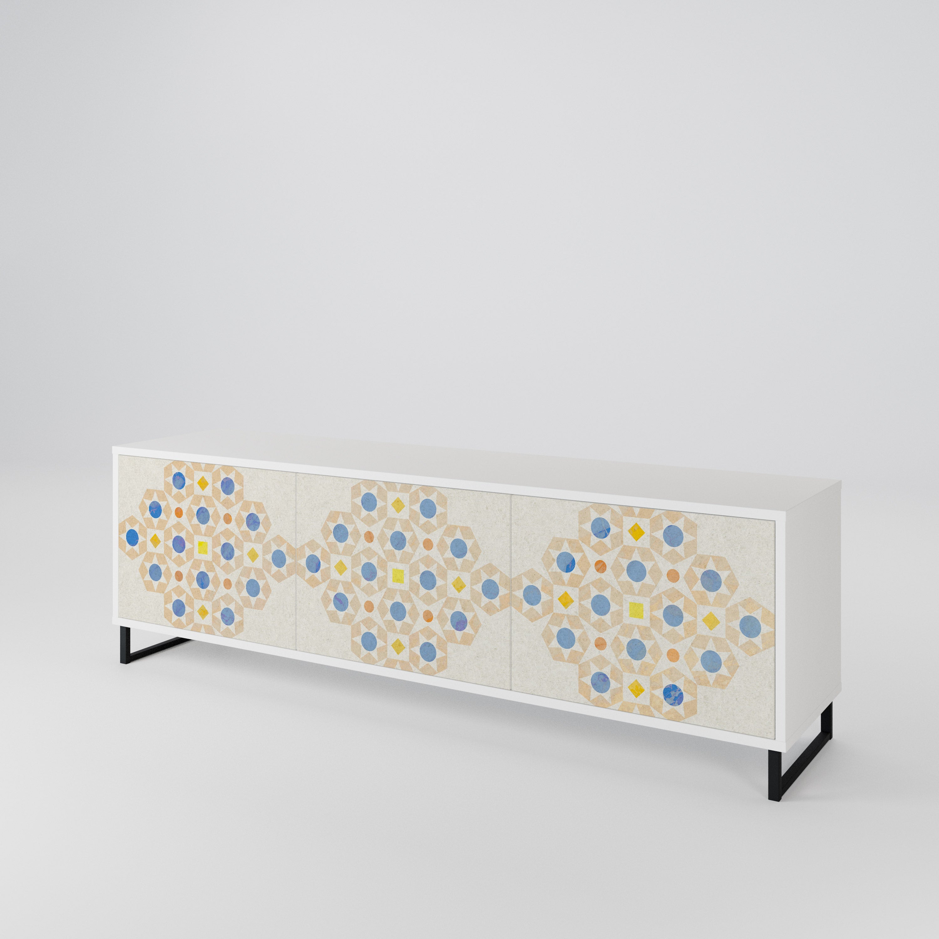 PATTERNED PRISM TV-bänk med 3 dörrar