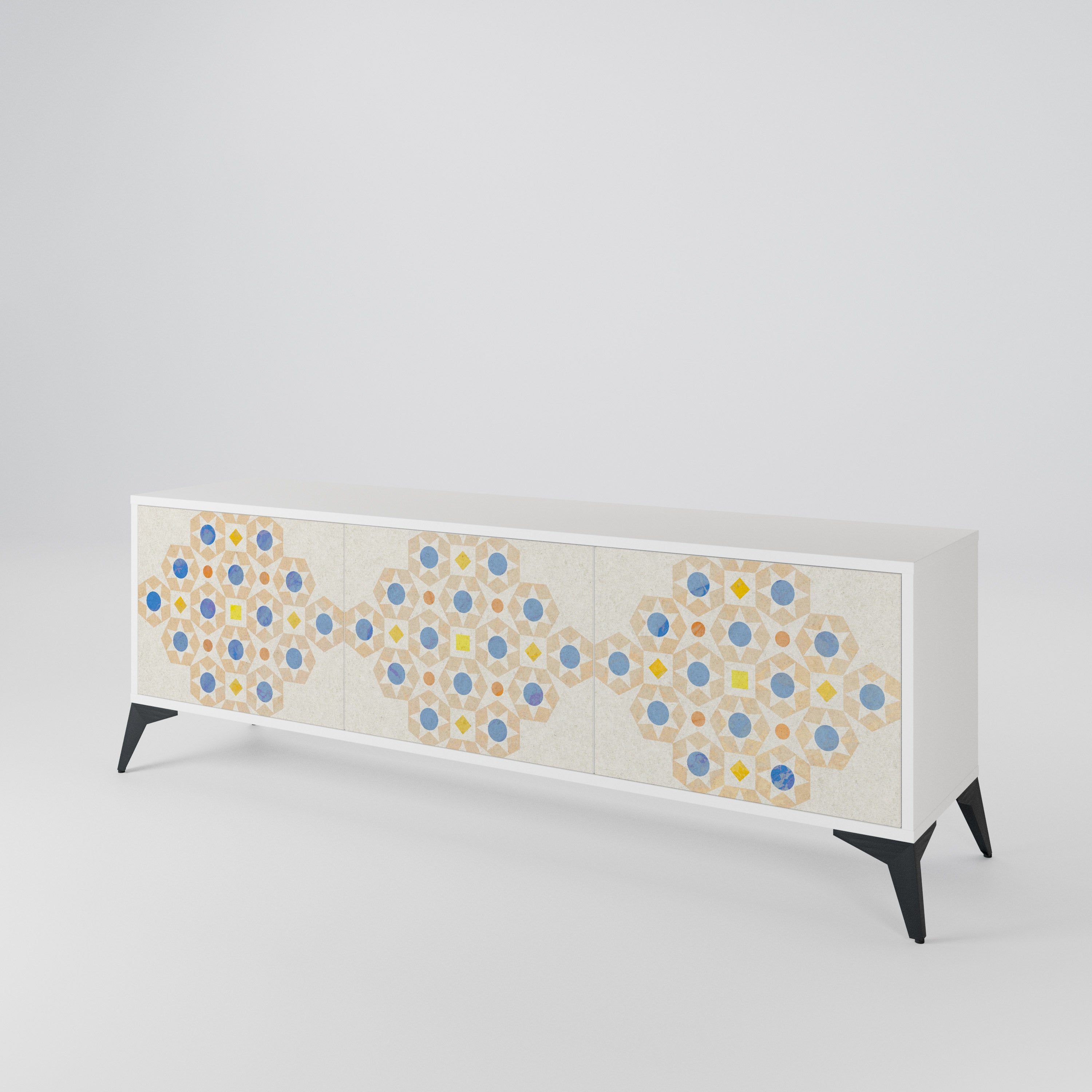 PATTERNED PRISM TV-bänk med 3 dörrar