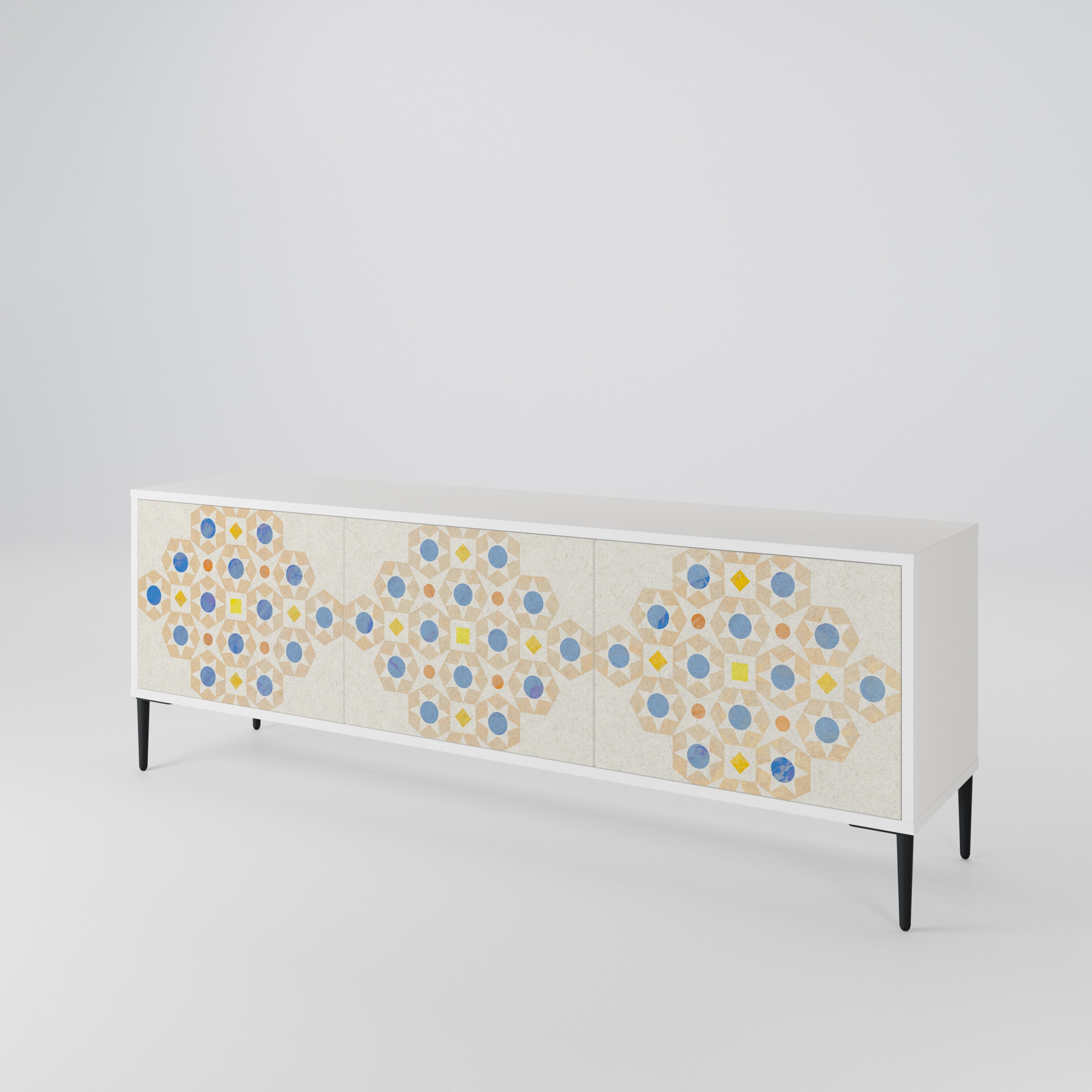 PATTERNED PRISM TV-bänk med 3 dörrar