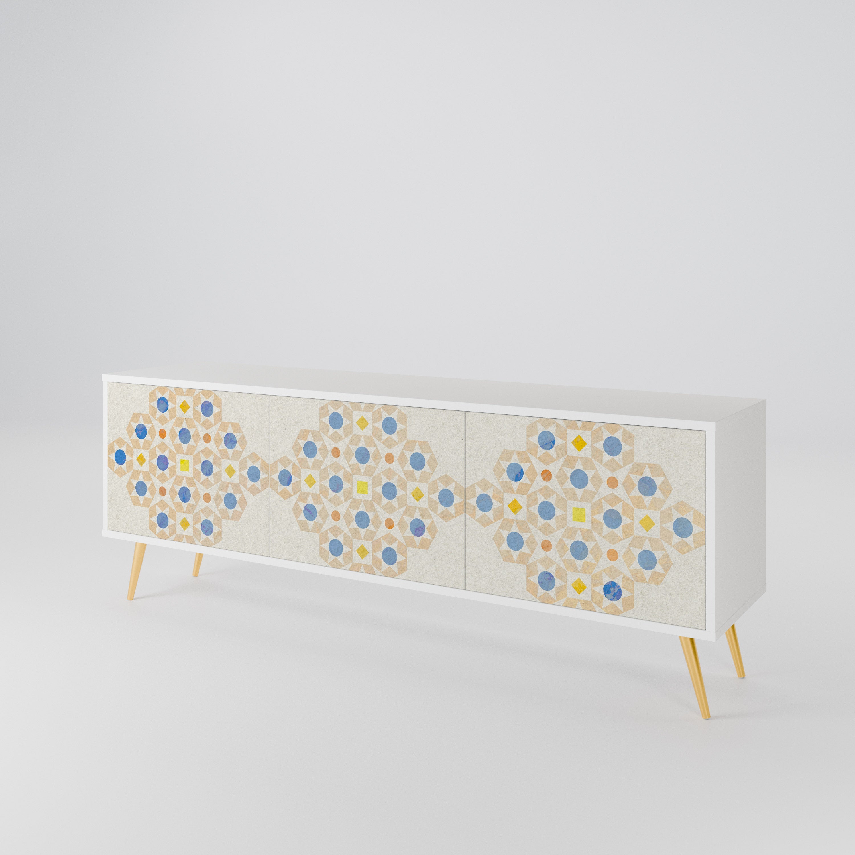 PATTERNED PRISM TV-bänk med 3 dörrar