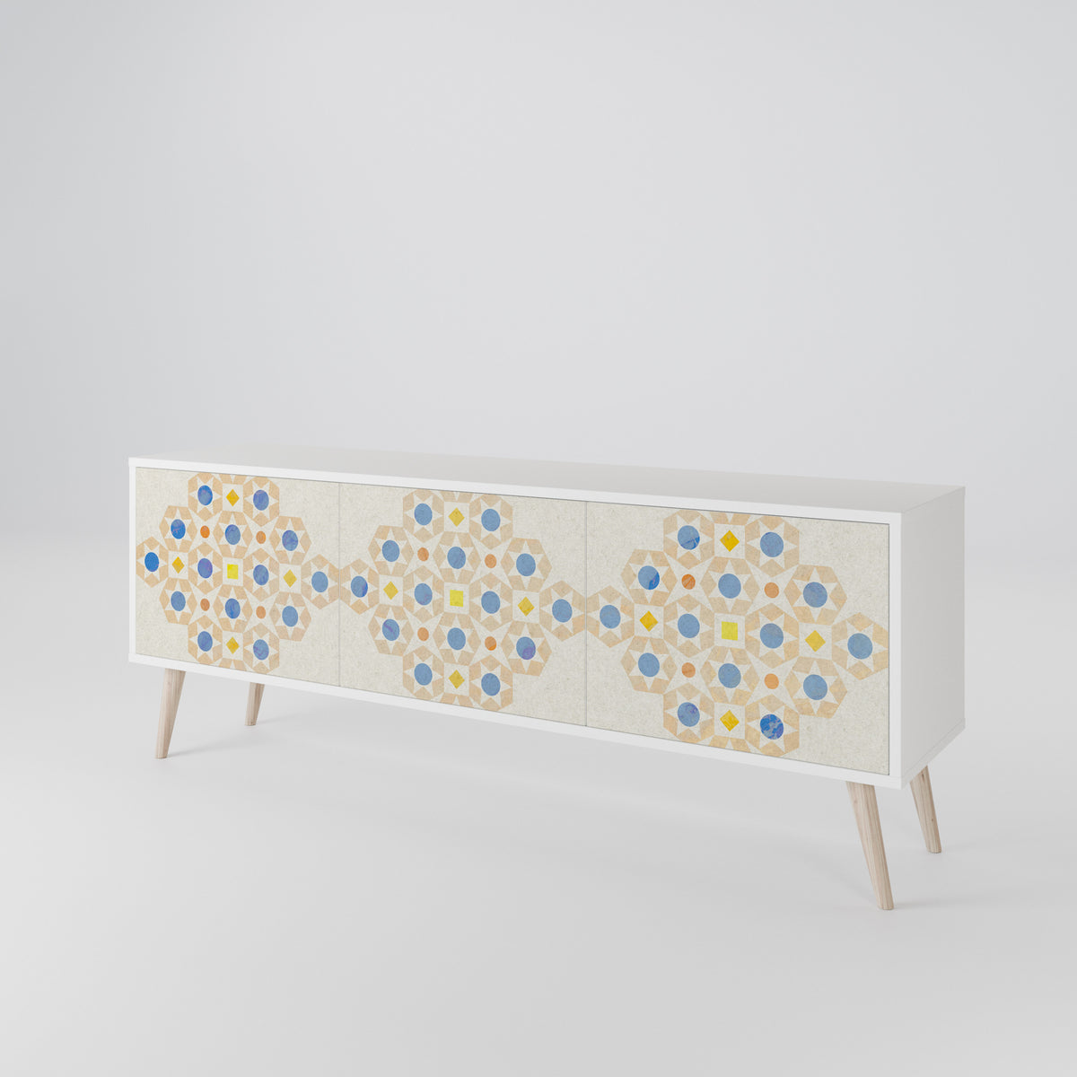 PATTERNED PRISM TV-bänk med 3 dörrar