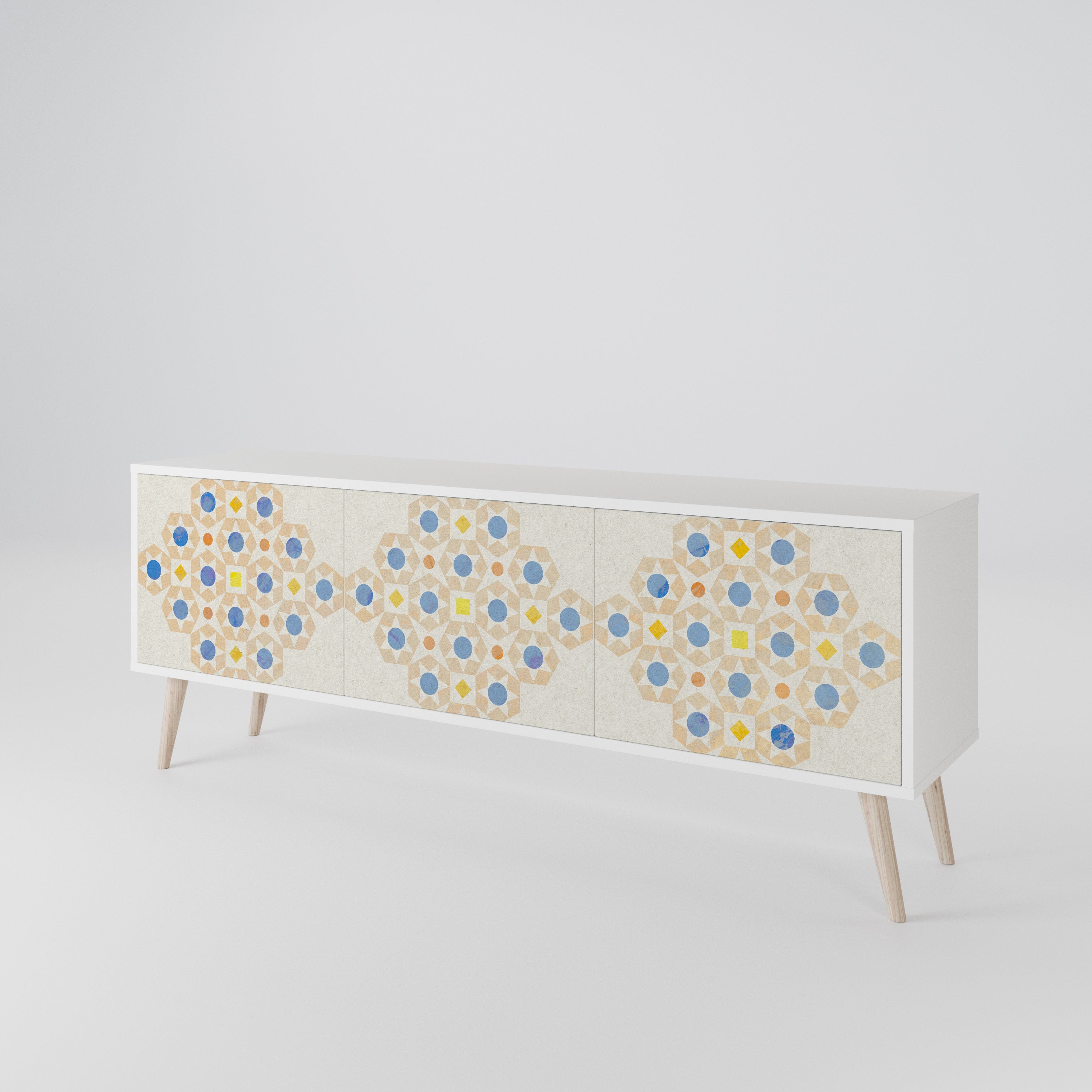 PATTERNED PRISM TV-bänk med 3 dörrar