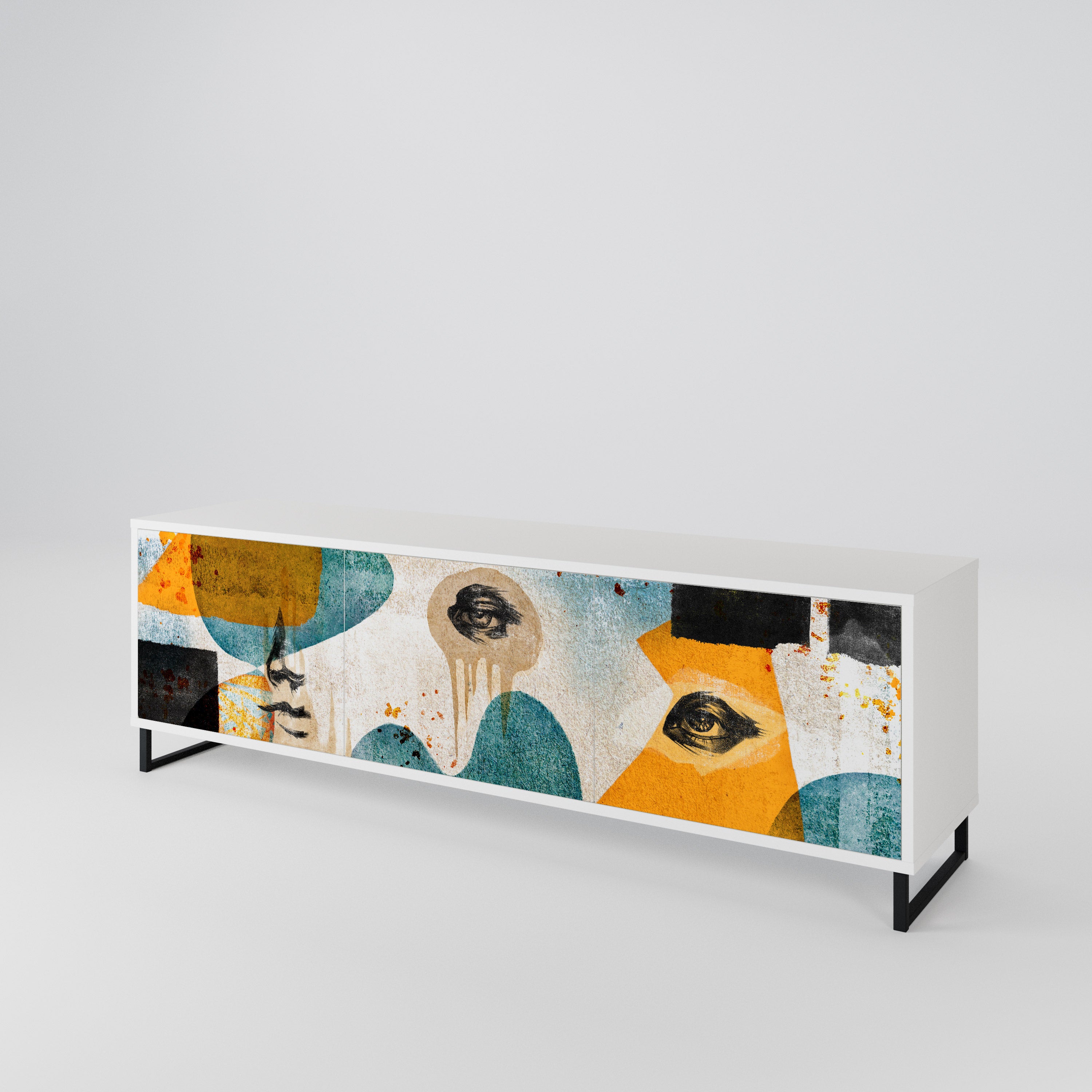 ABSTRACT FACES TV-bänk med 3 dörrar