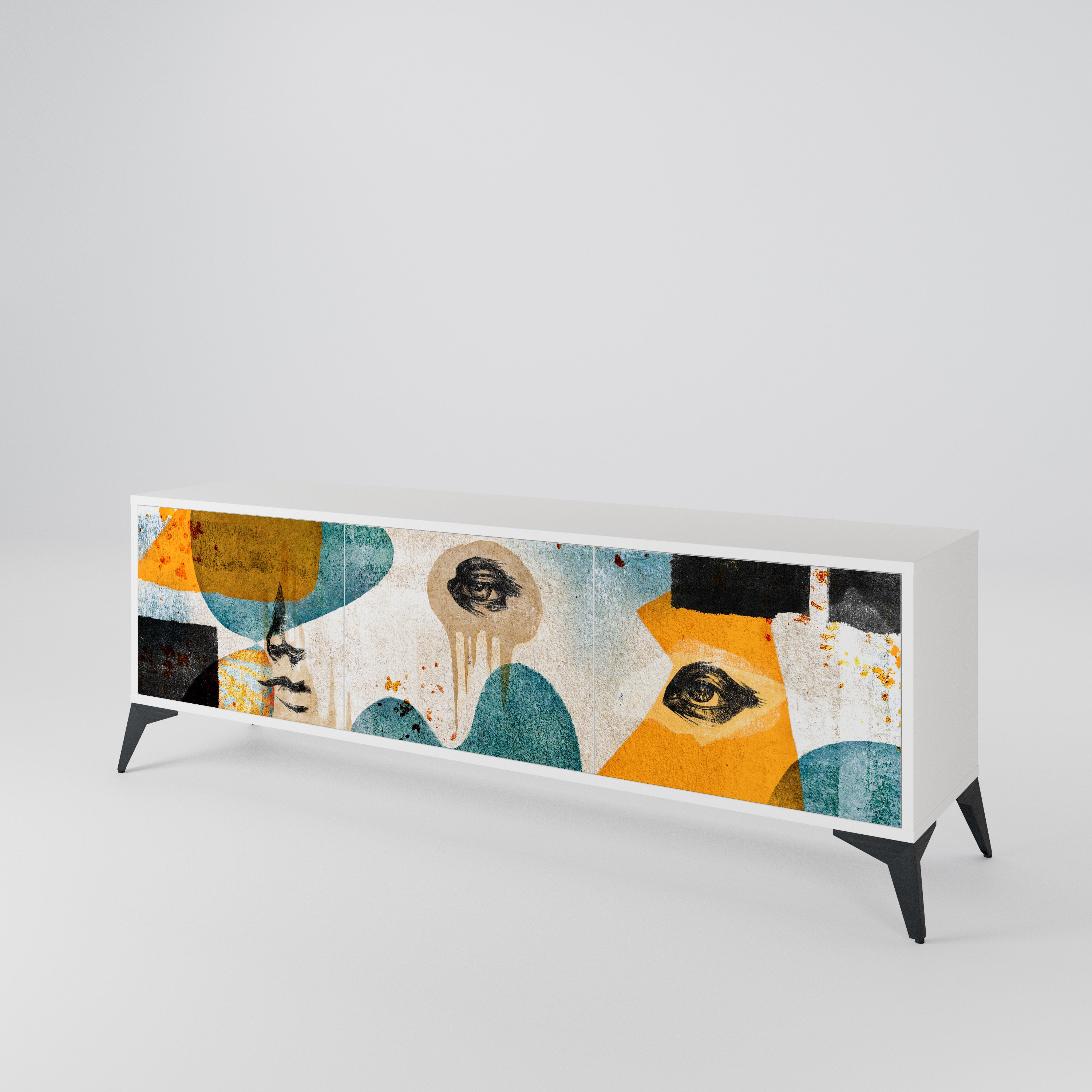 ABSTRACT FACES TV-bänk med 3 dörrar