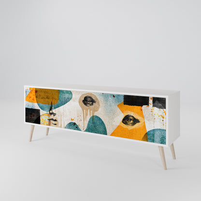 ABSTRACT FACES TV-bänk med 3 dörrar