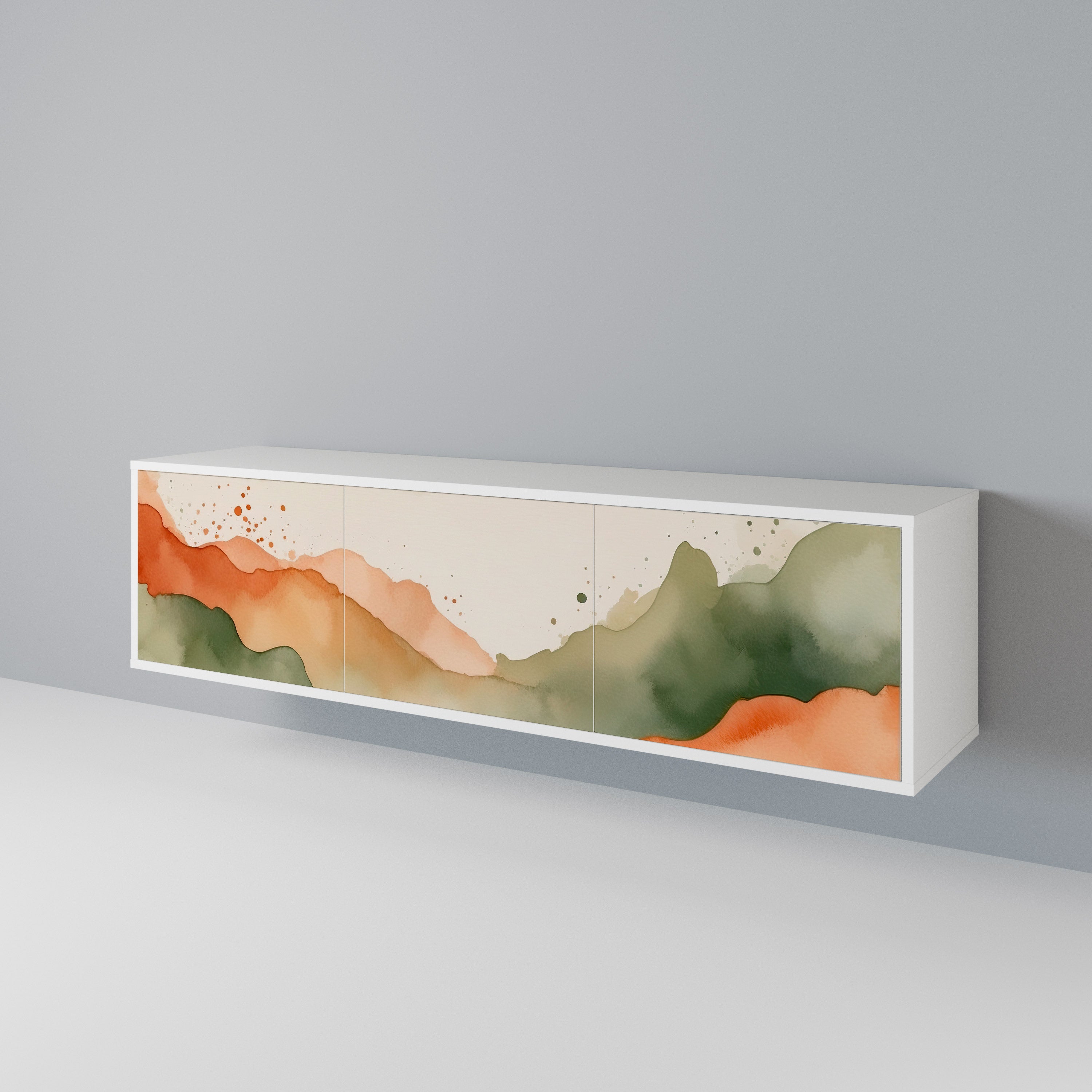 WATERCOLOUR PEAKS TV-bänk med 3 dörrar