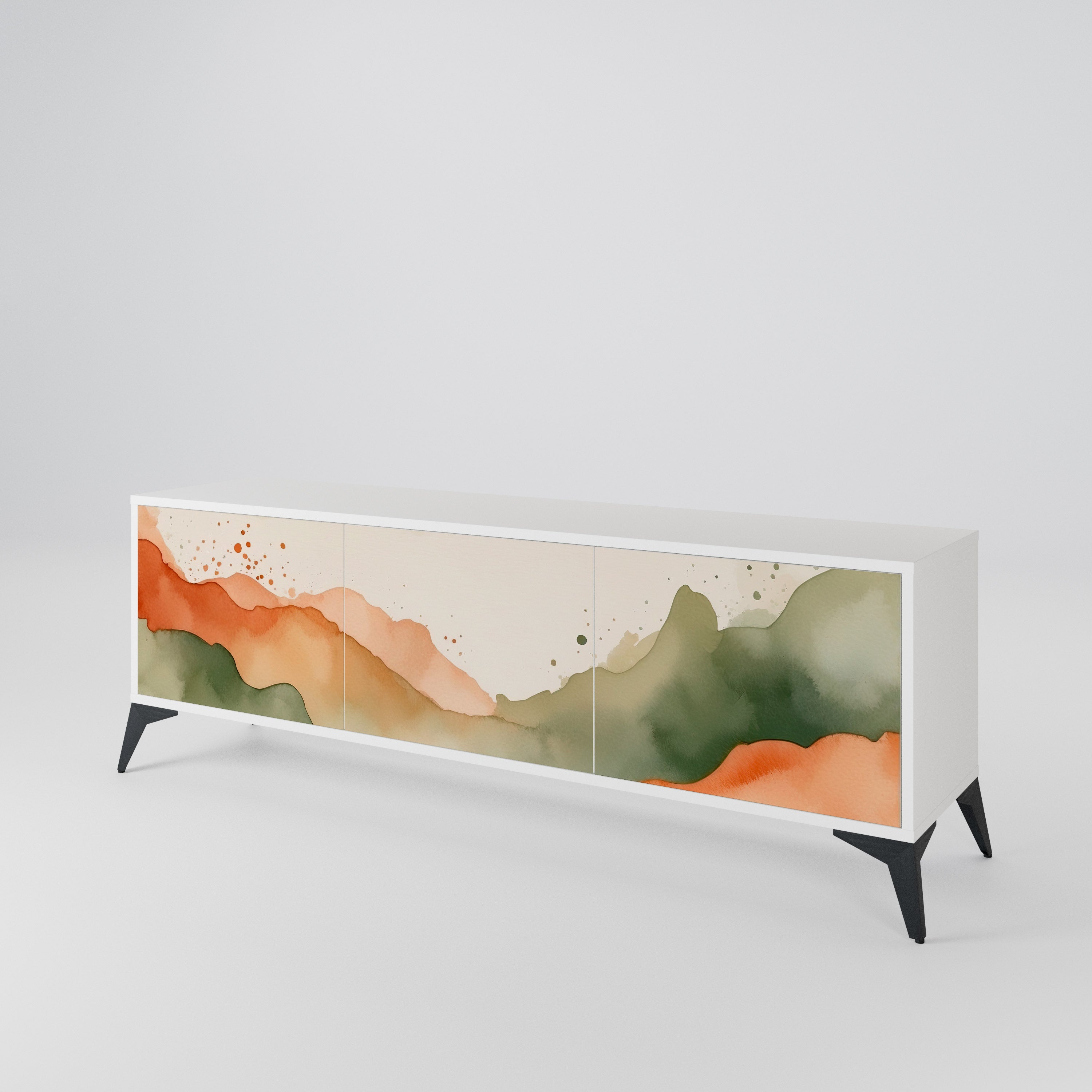 WATERCOLOUR PEAKS TV-bänk med 3 dörrar