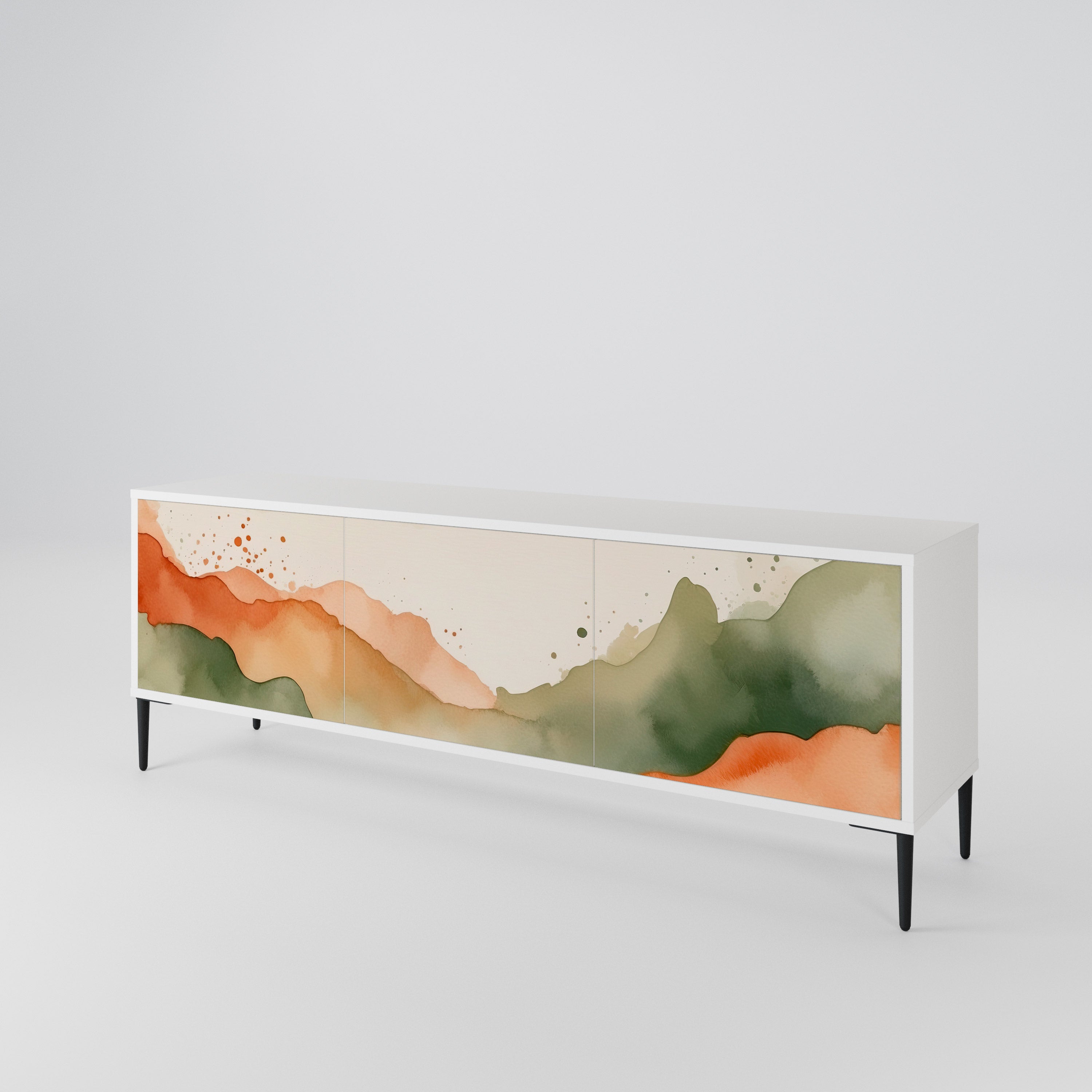 WATERCOLOUR PEAKS TV-bänk med 3 dörrar