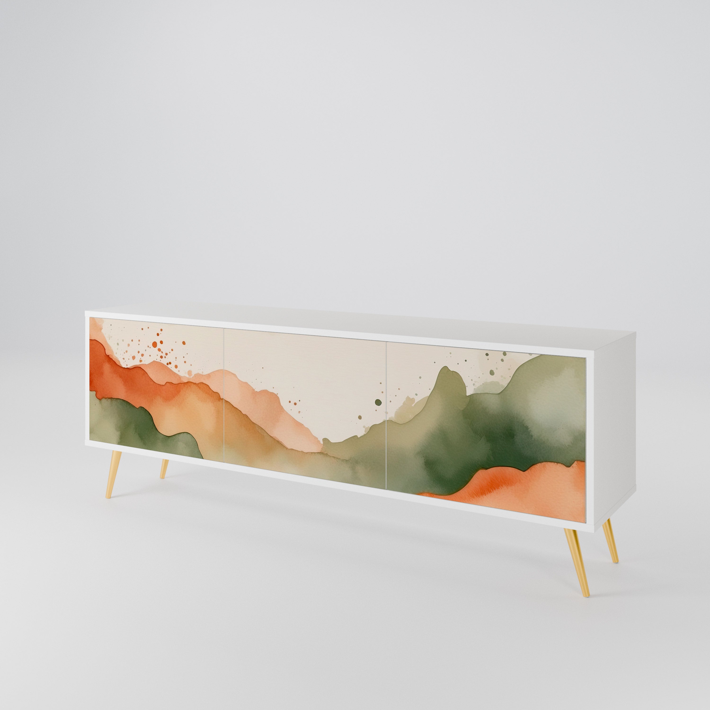 WATERCOLOUR PEAKS TV-bänk med 3 dörrar