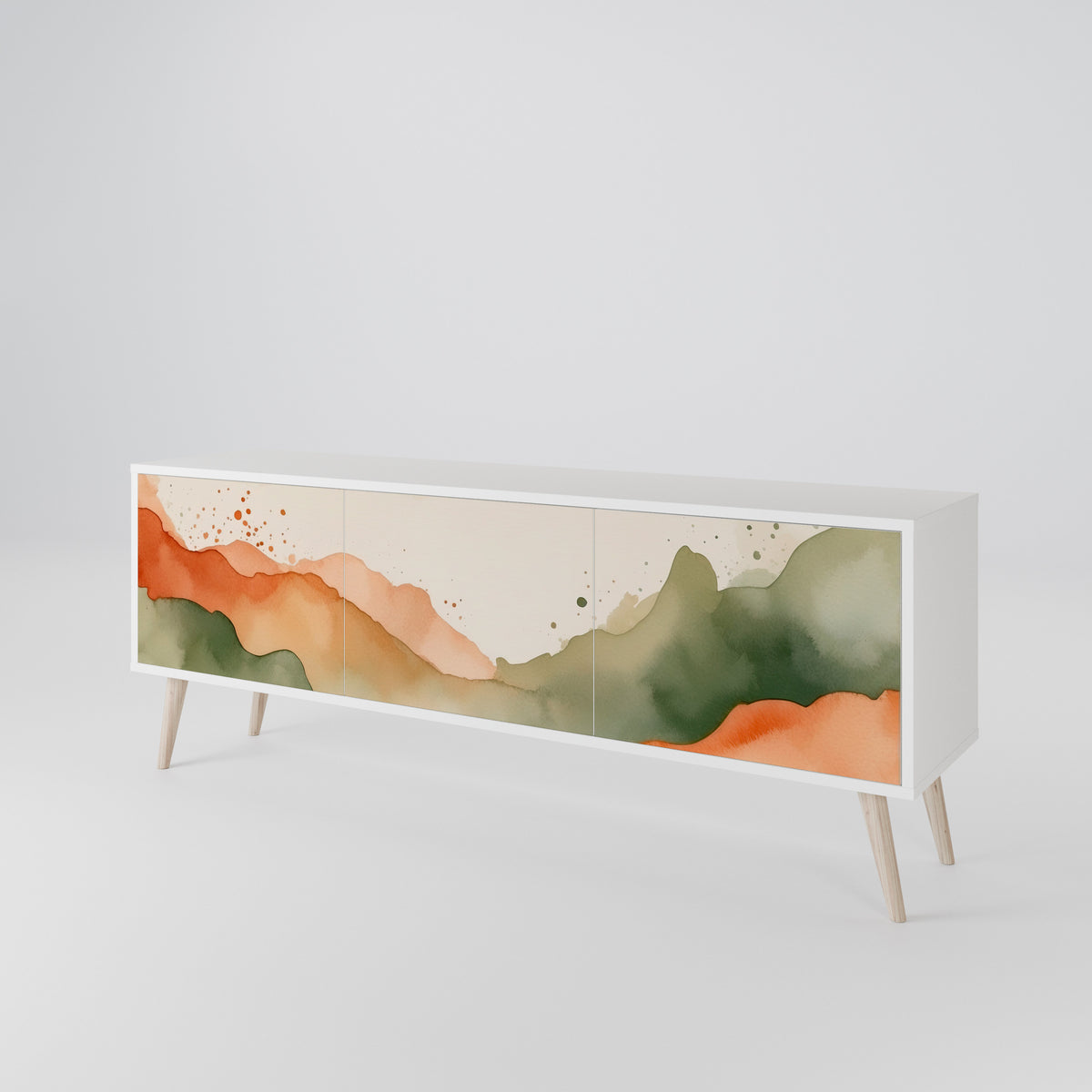 WATERCOLOUR PEAKS TV-bänk med 3 dörrar