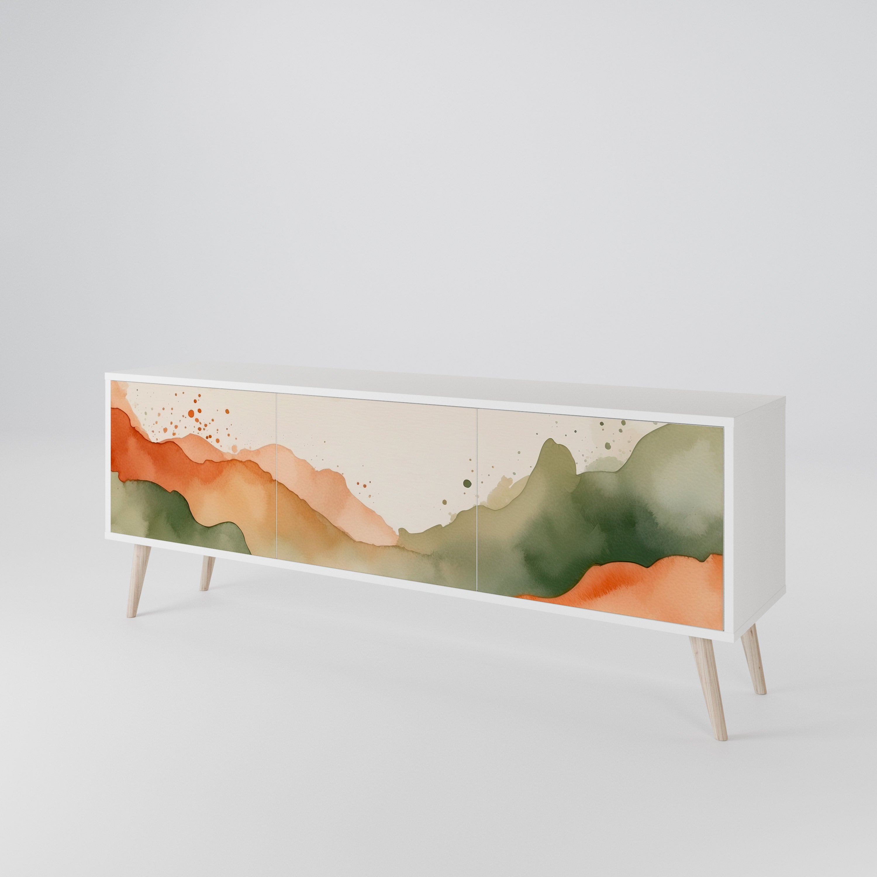 WATERCOLOUR PEAKS TV-bänk med 3 dörrar