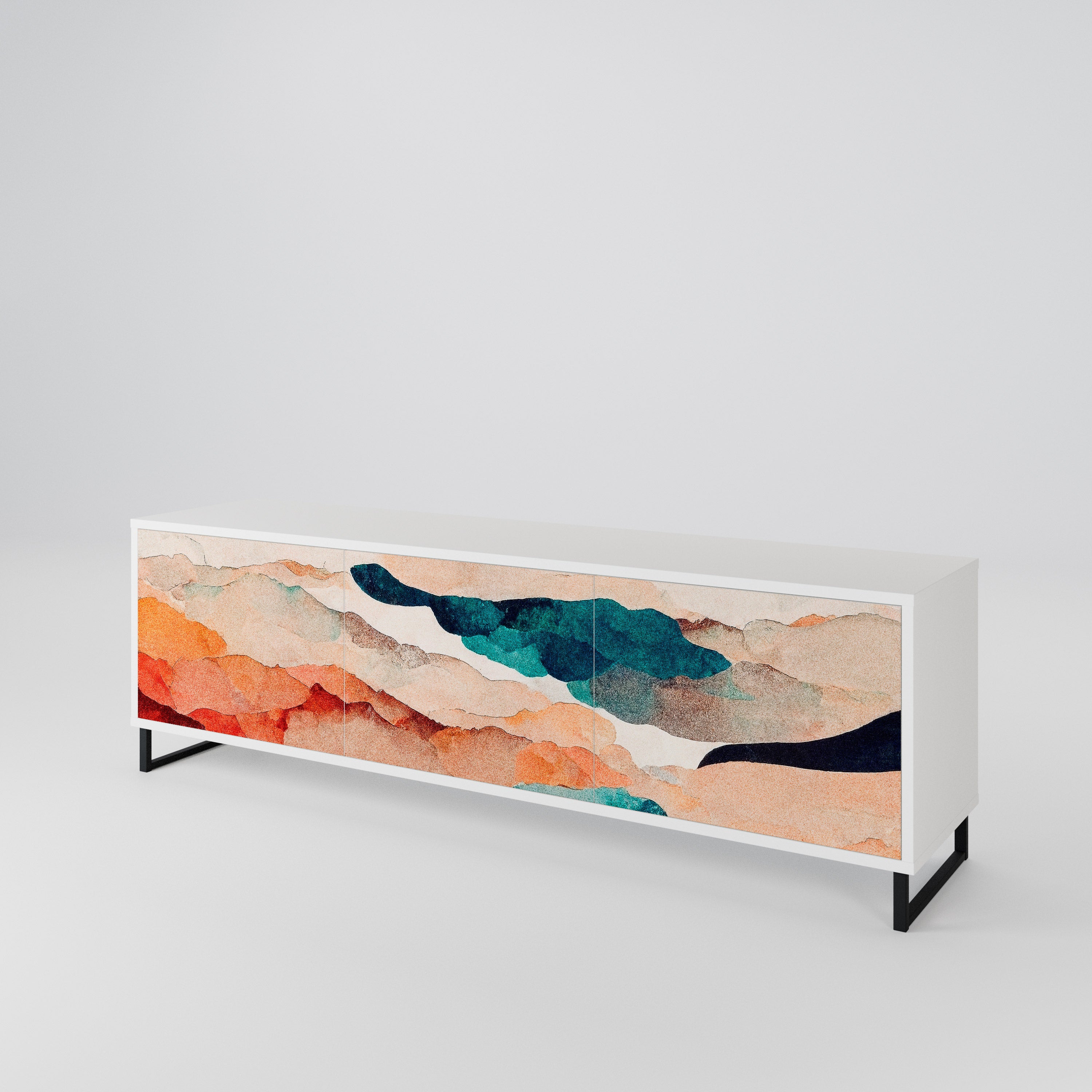 ABSTRACT LANDSCAPE TV-bänk med 3 dörrar