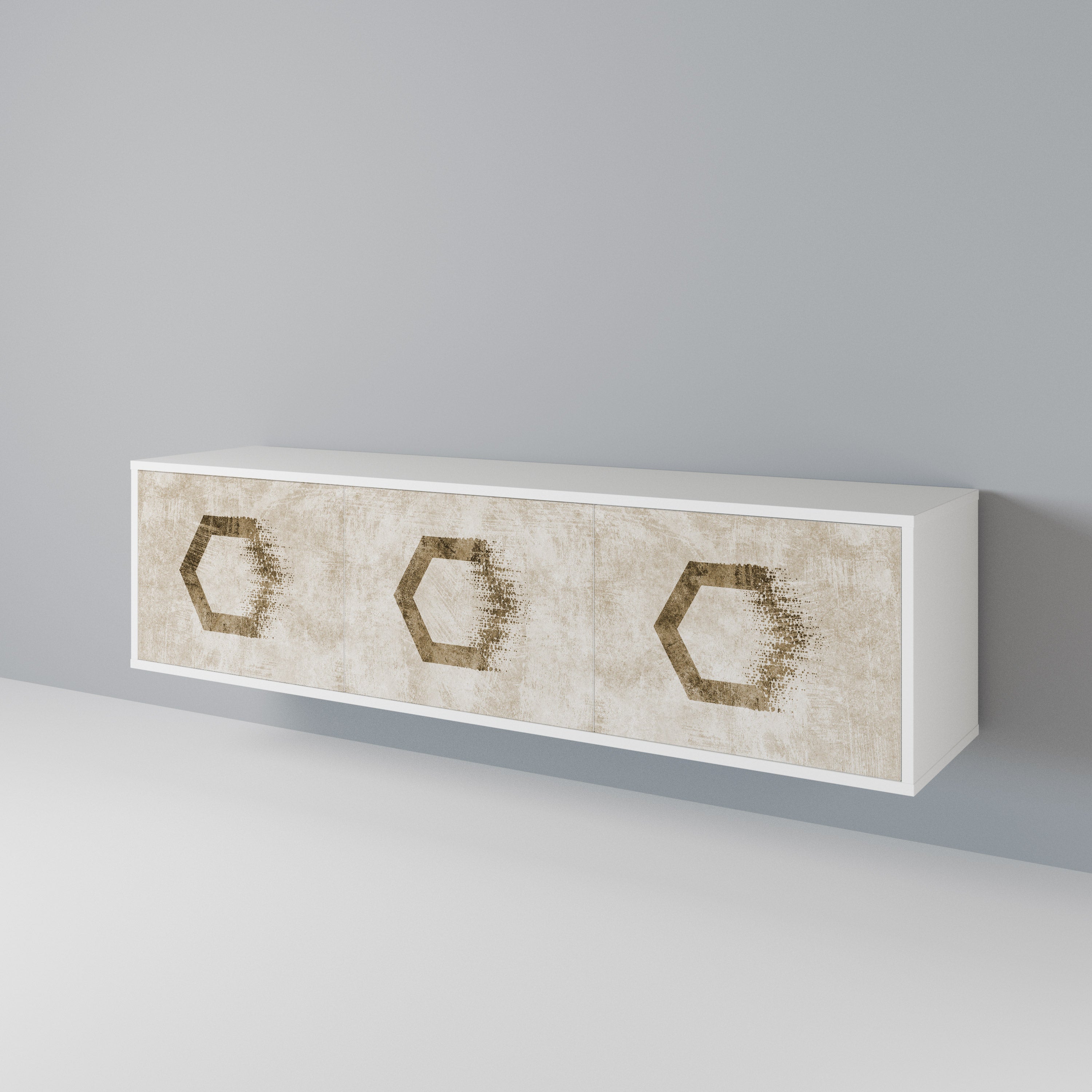 HEXAGONAL SHAPES TV-bänk med 3 dörrar