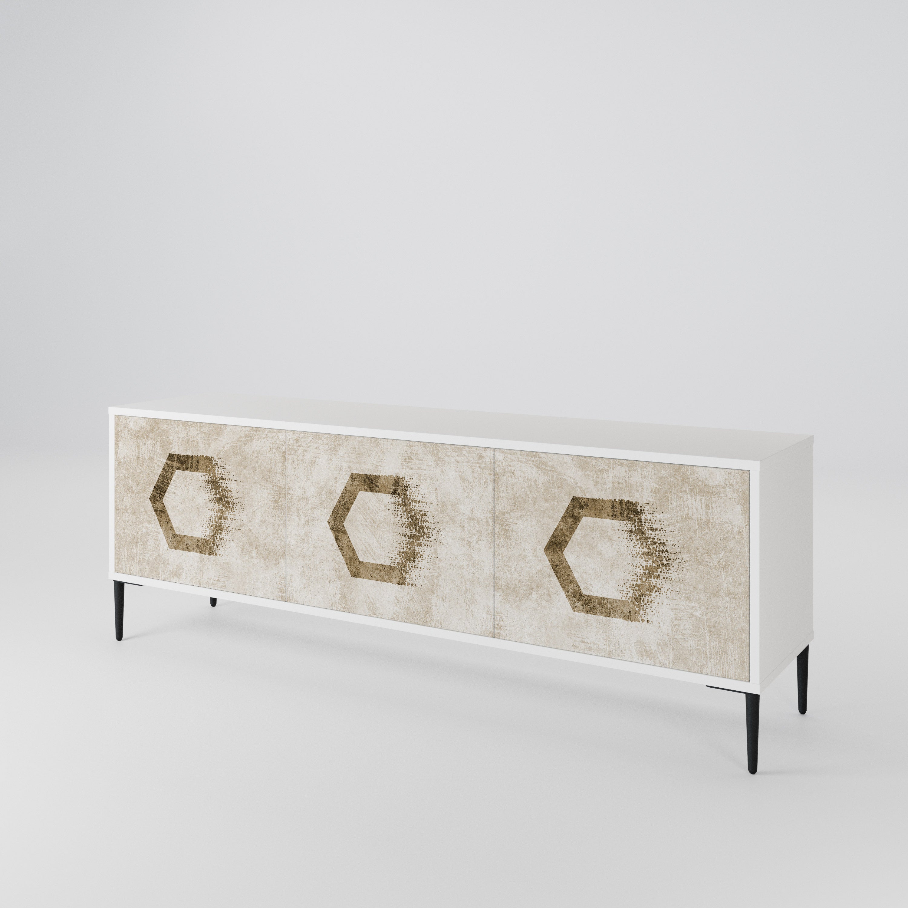 HEXAGONAL SHAPES TV-bänk med 3 dörrar
