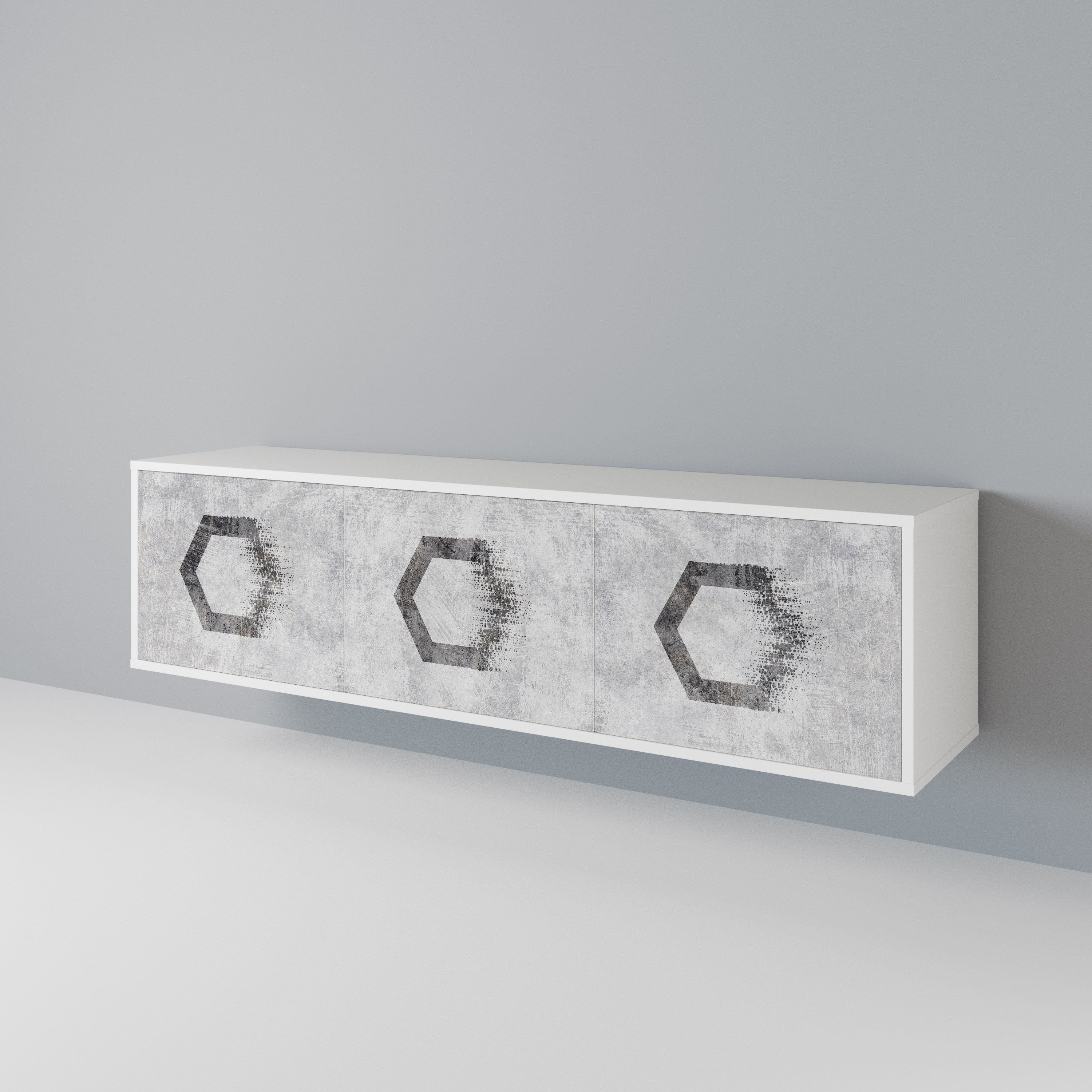 HEXAGONAL FIGURES TV-bänk med 3 dörrar