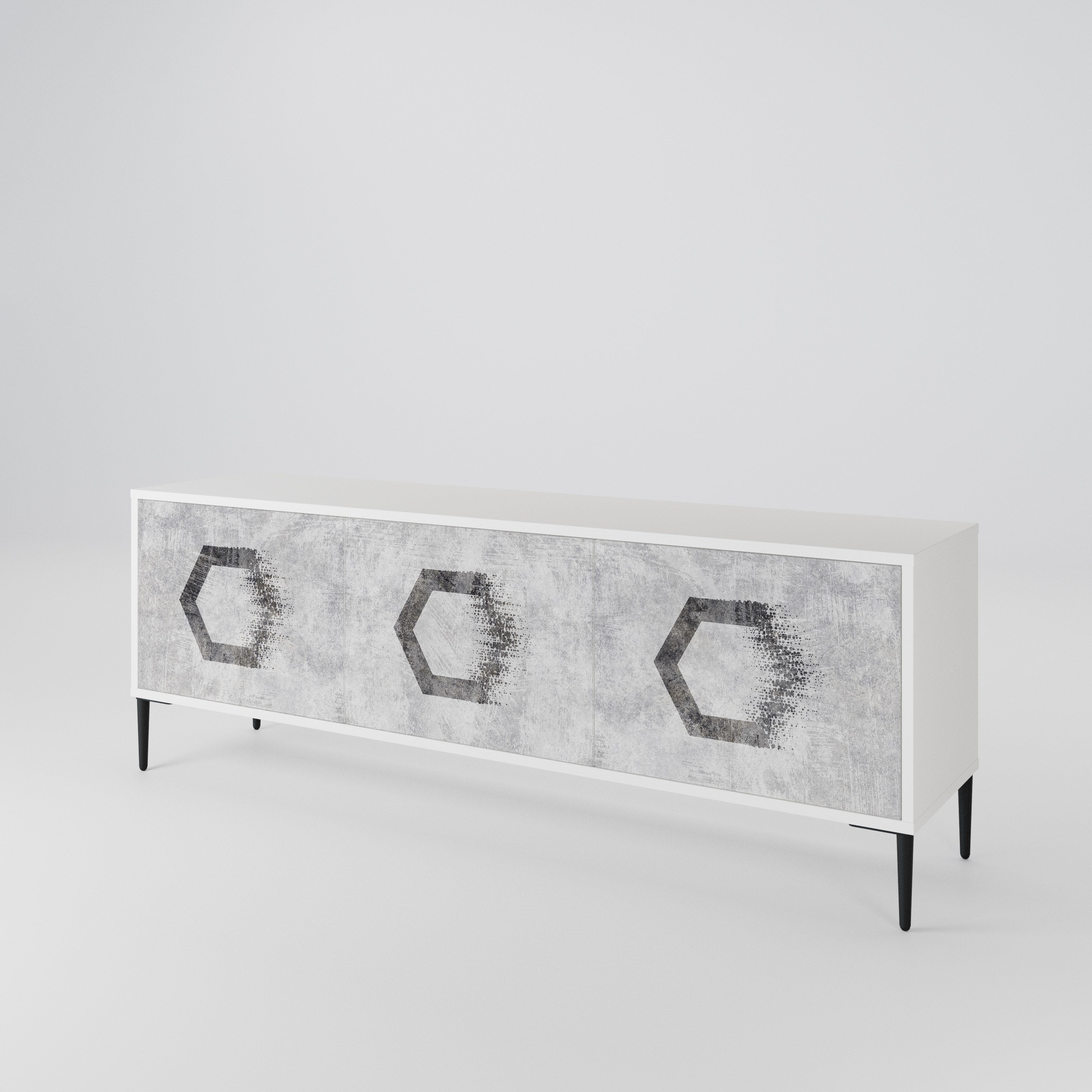 HEXAGONAL FIGURES TV-bänk med 3 dörrar