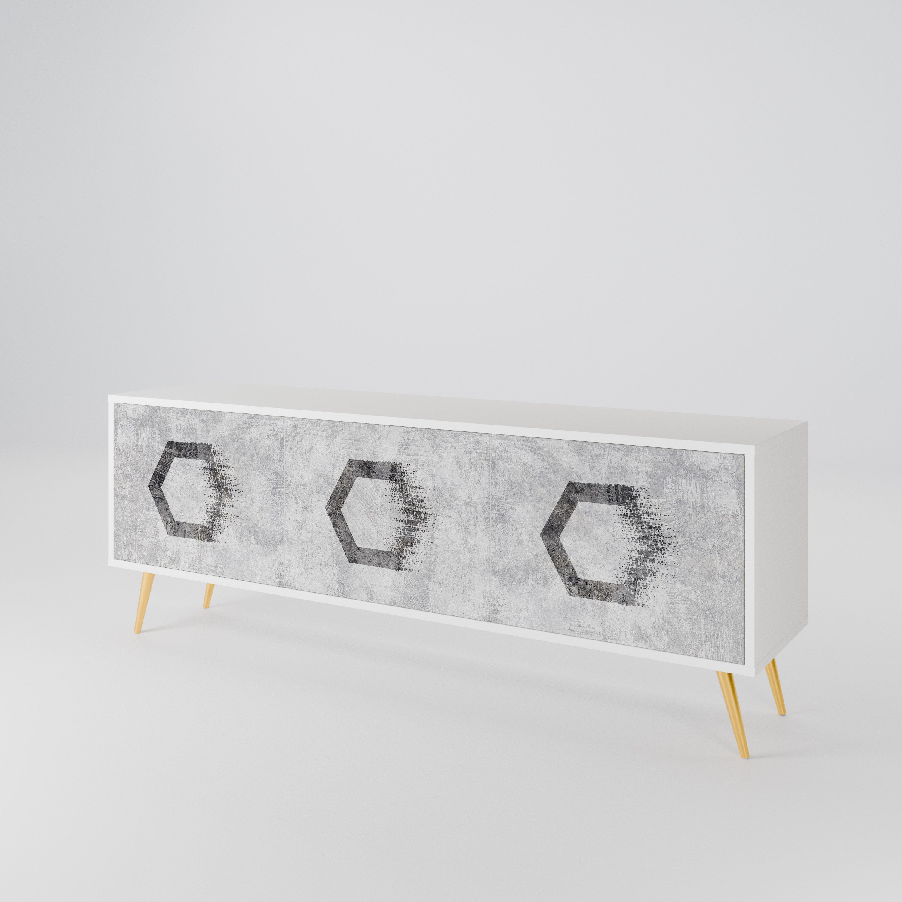 HEXAGONAL FIGURES TV-bänk med 3 dörrar