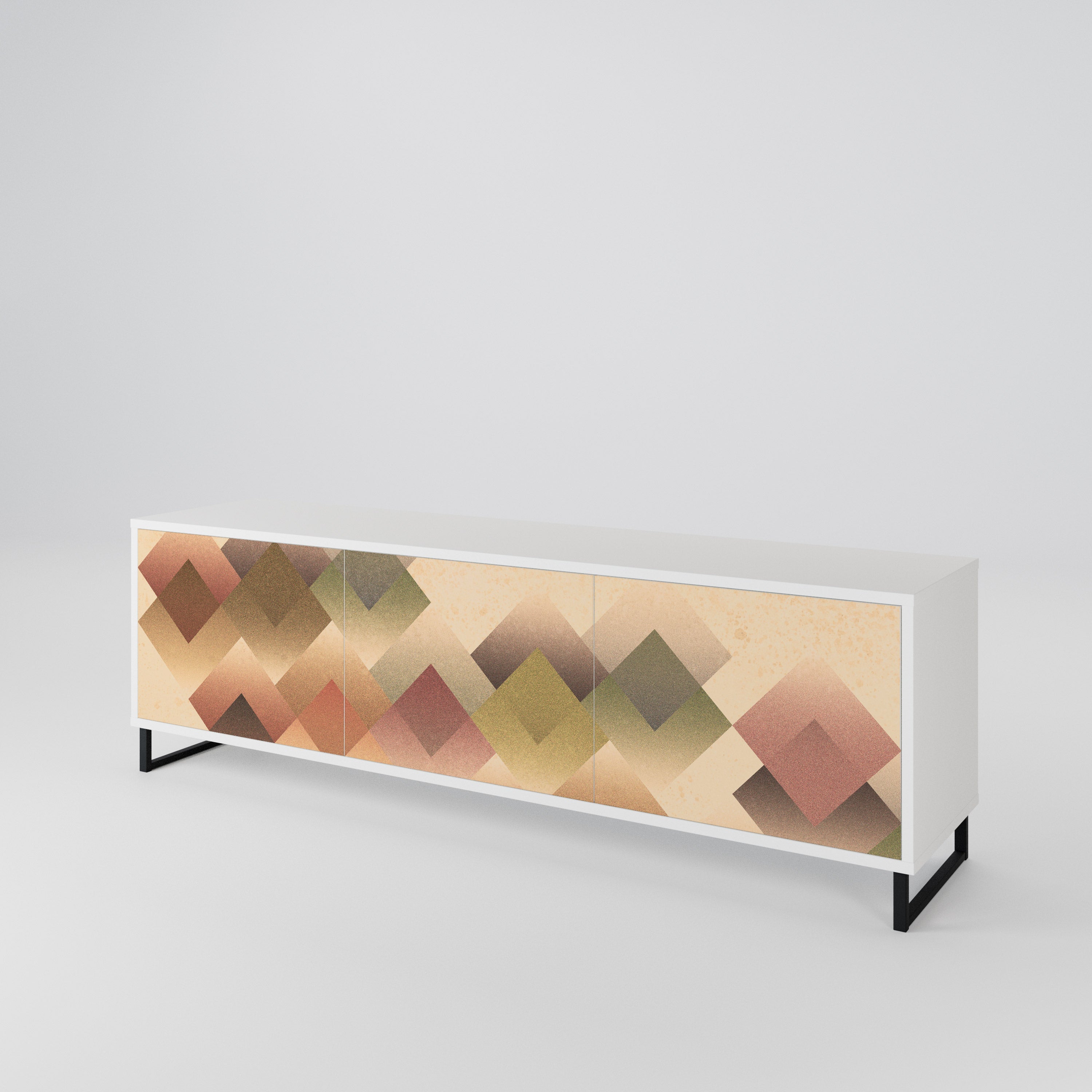 GEOMETRIC FUSION TV-bänk med 3 dörrar