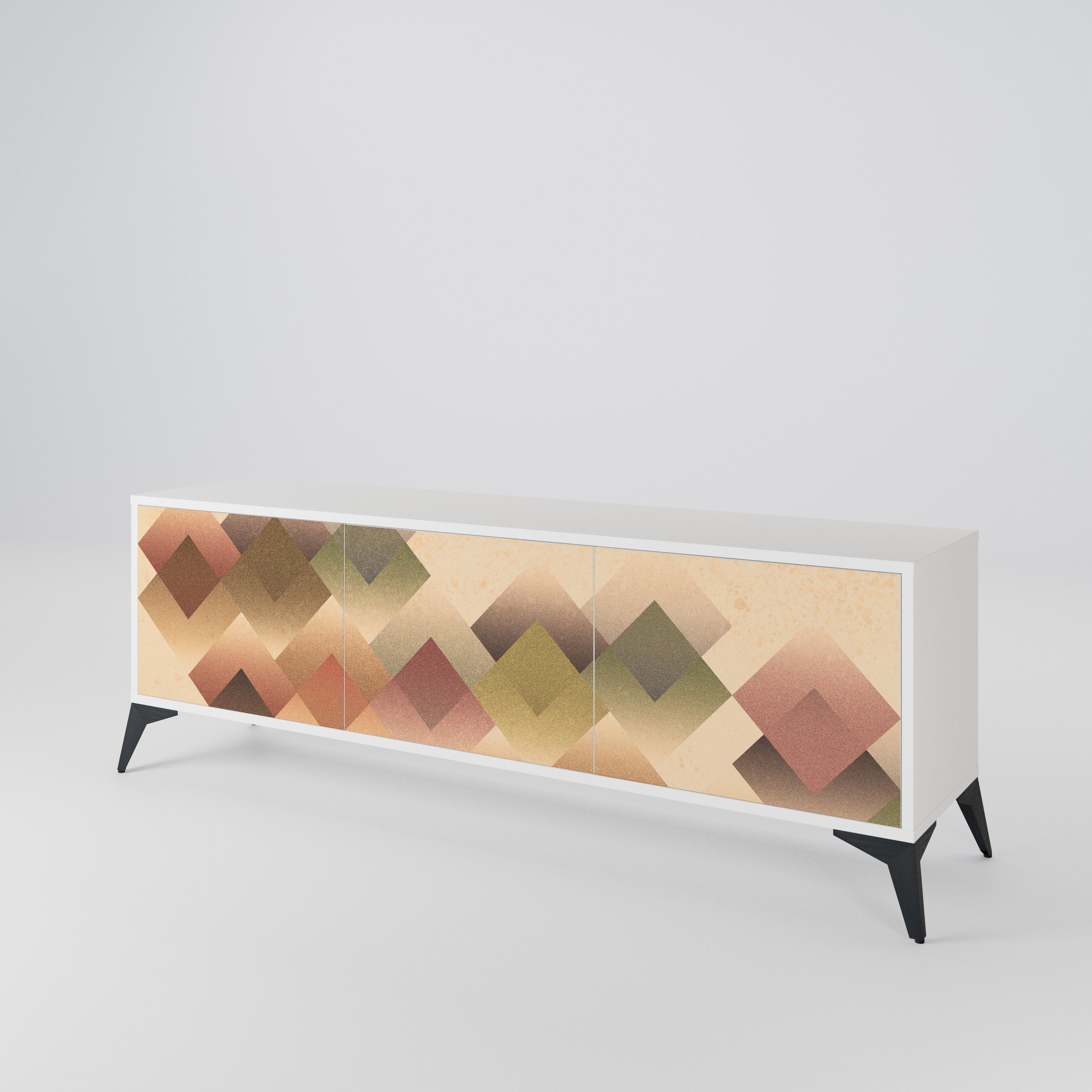 GEOMETRIC FUSION TV-bänk med 3 dörrar