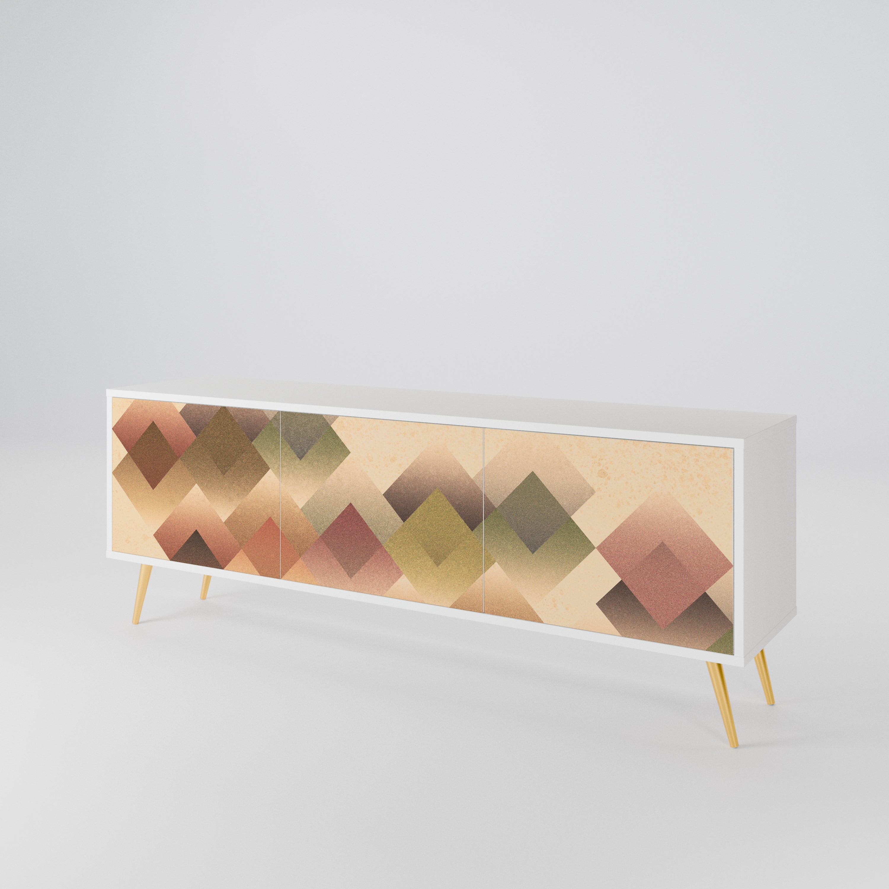 GEOMETRIC FUSION TV-bänk med 3 dörrar