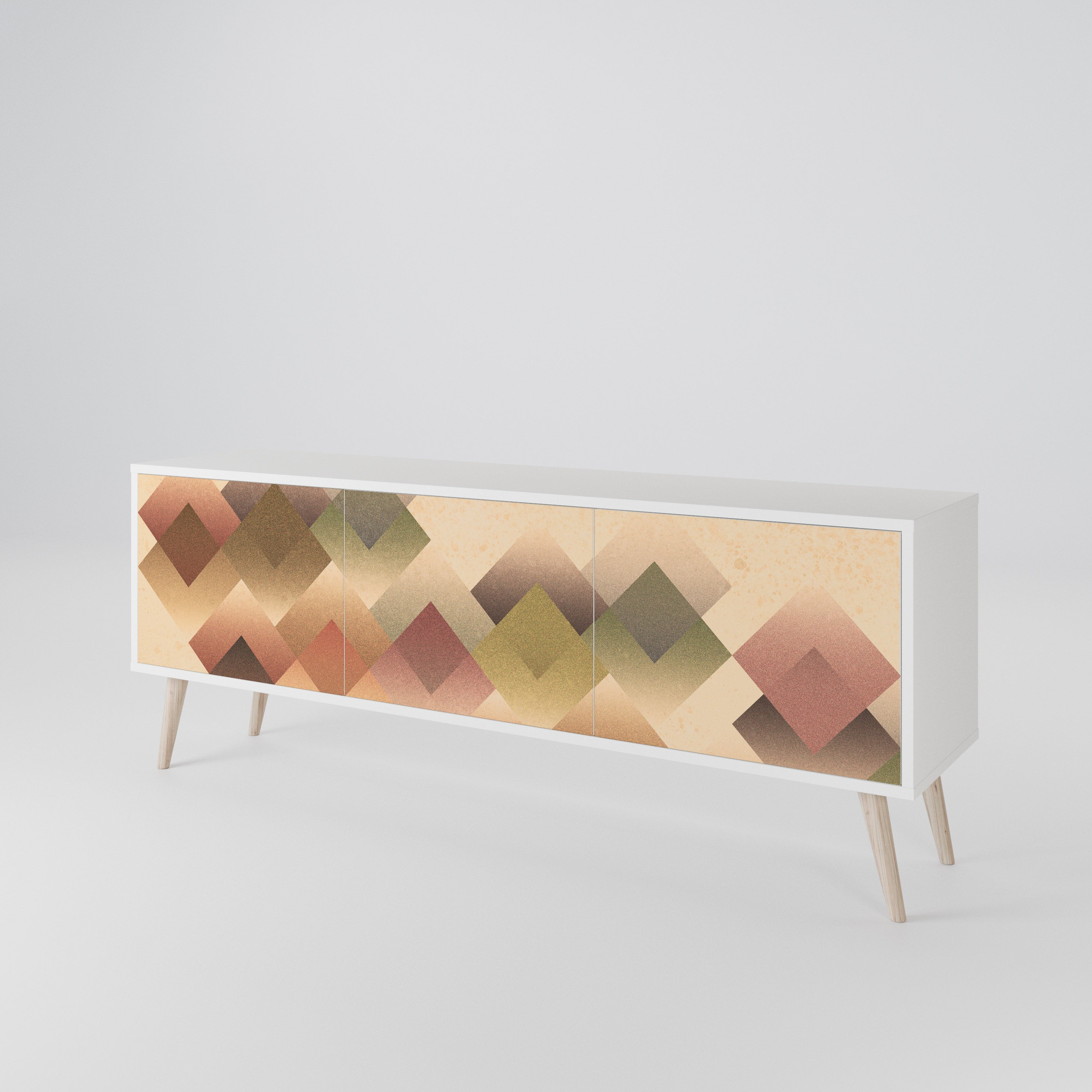 GEOMETRIC FUSION TV-bänk med 3 dörrar