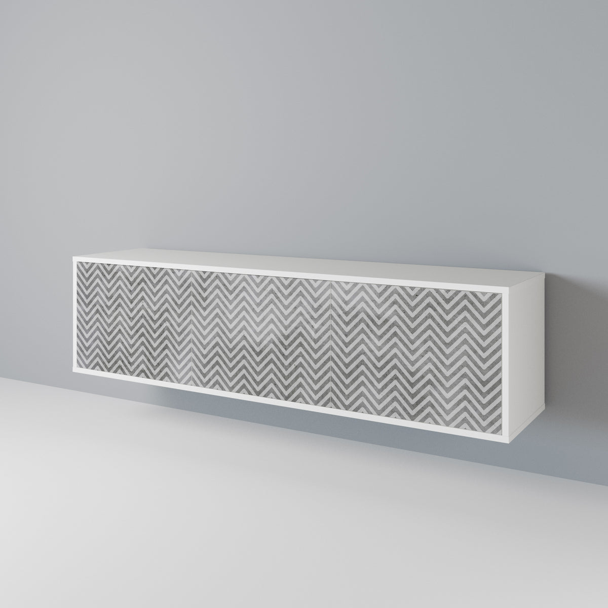 CONCRETE ZIG ZAG 3-Door TV Cabinet
