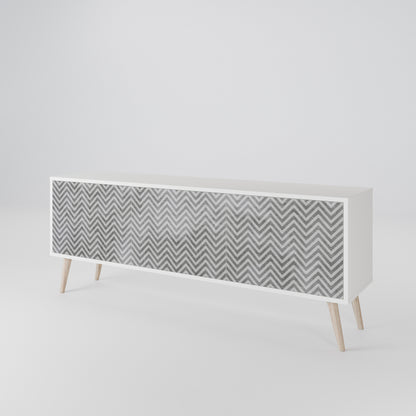 CONCRETE ZIG ZAG TV-bänk med 3 dörrar