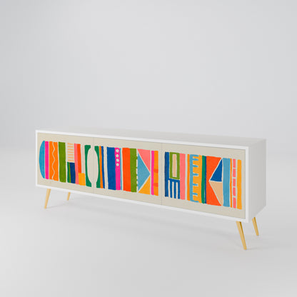 GEOMETRIC SHINE TV-bänk med 3 dörrar