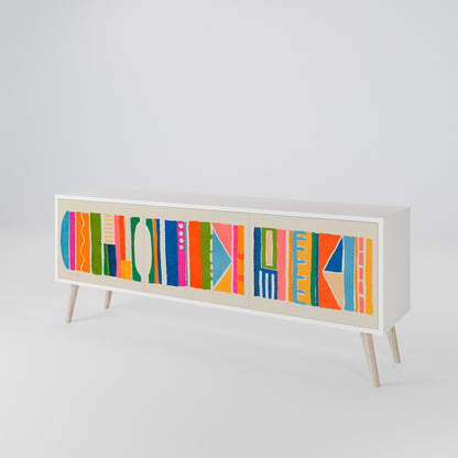GEOMETRIC SHINE TV-bänk med 3 dörrar