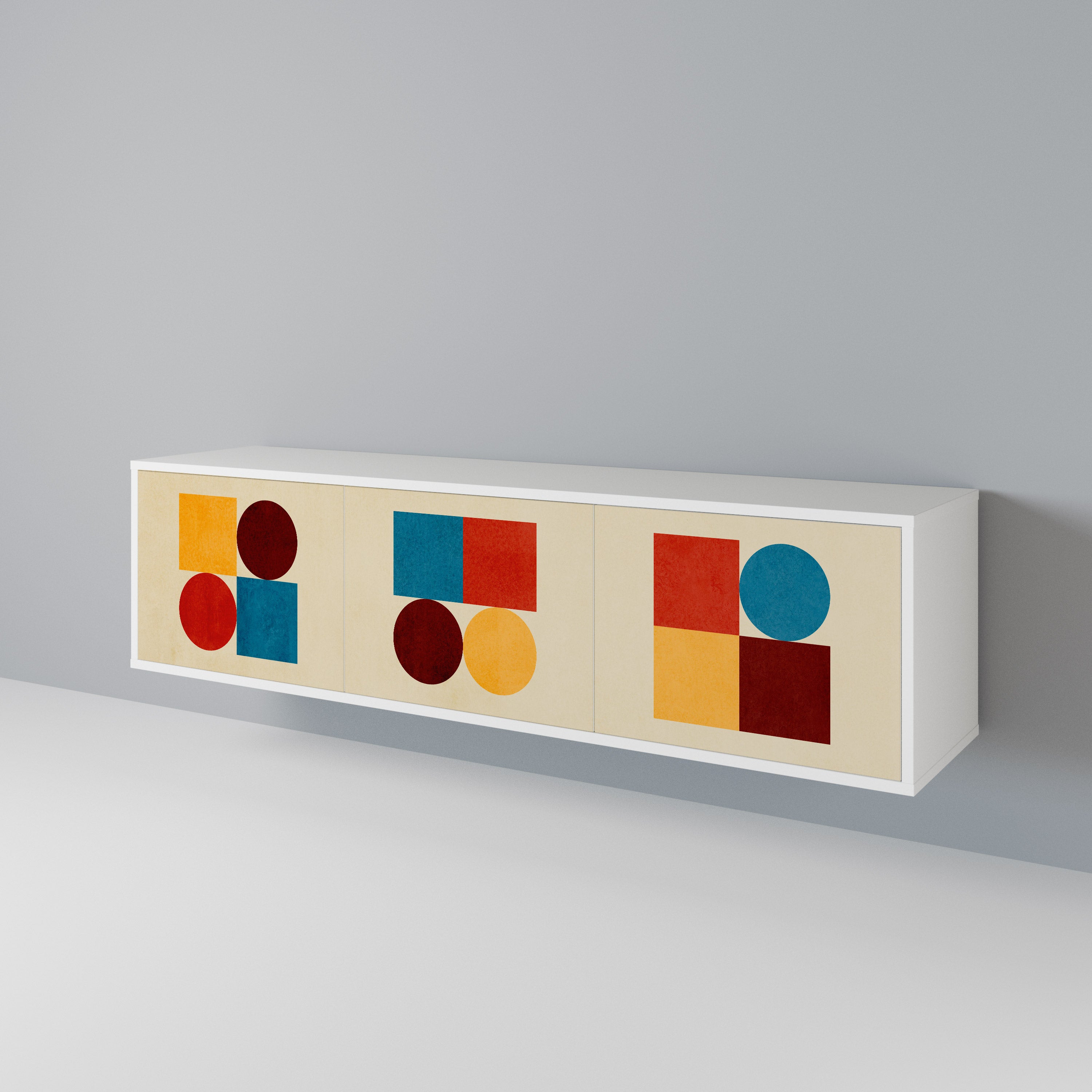 GEOMETRIC PUZZLE TV-bänk med 3 dörrar