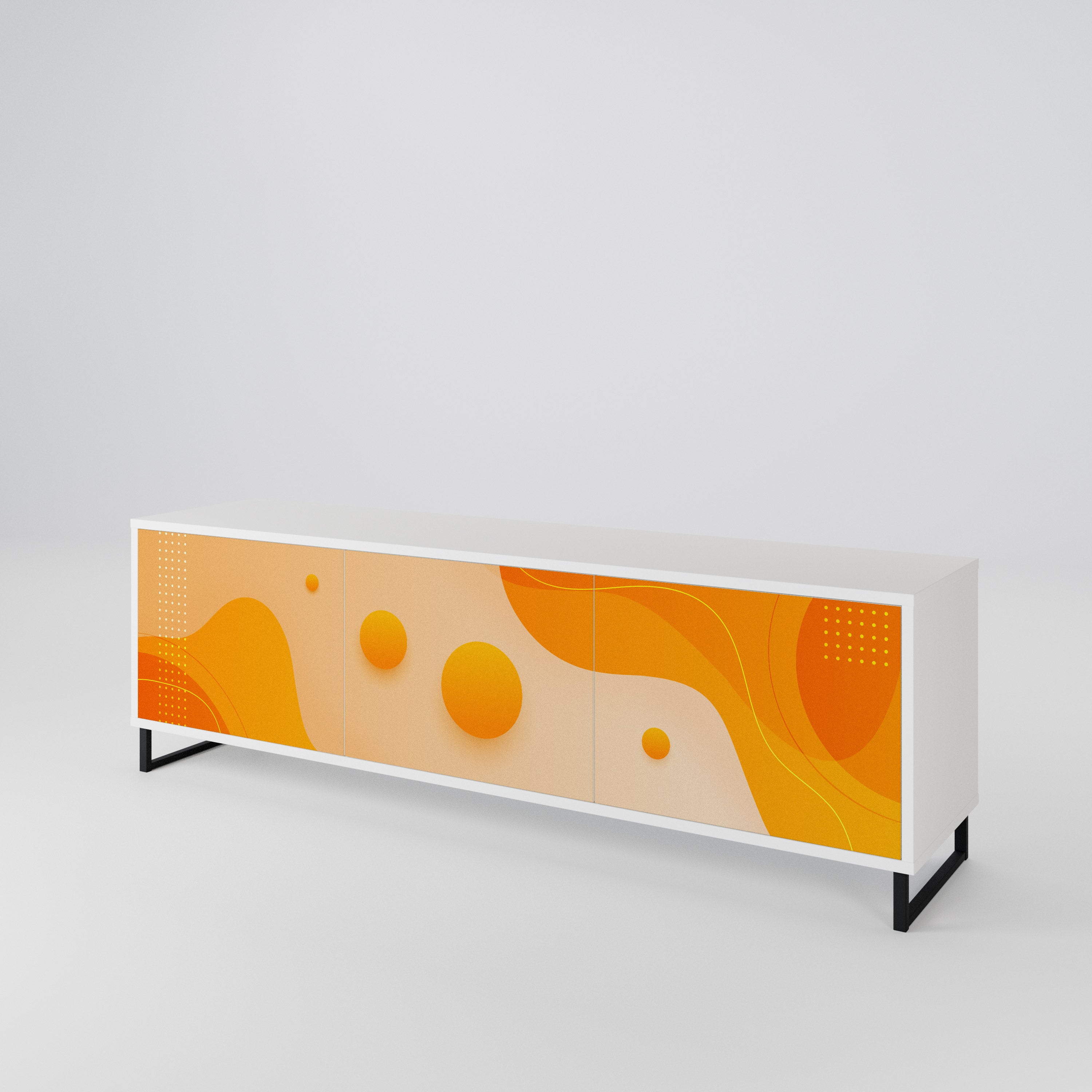 ORANGE ARRANGEMENT TV-bänk med 3 dörrar