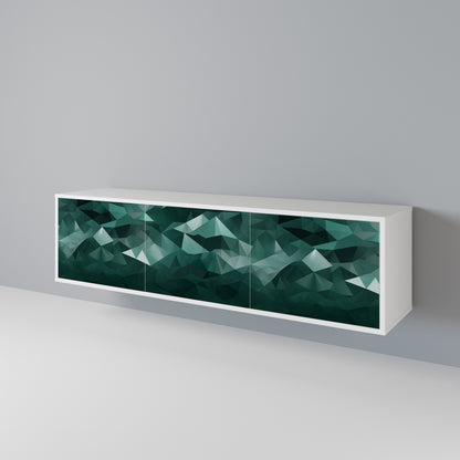 POLYGONAL FLOATING TV-bänk med 3 dörrar