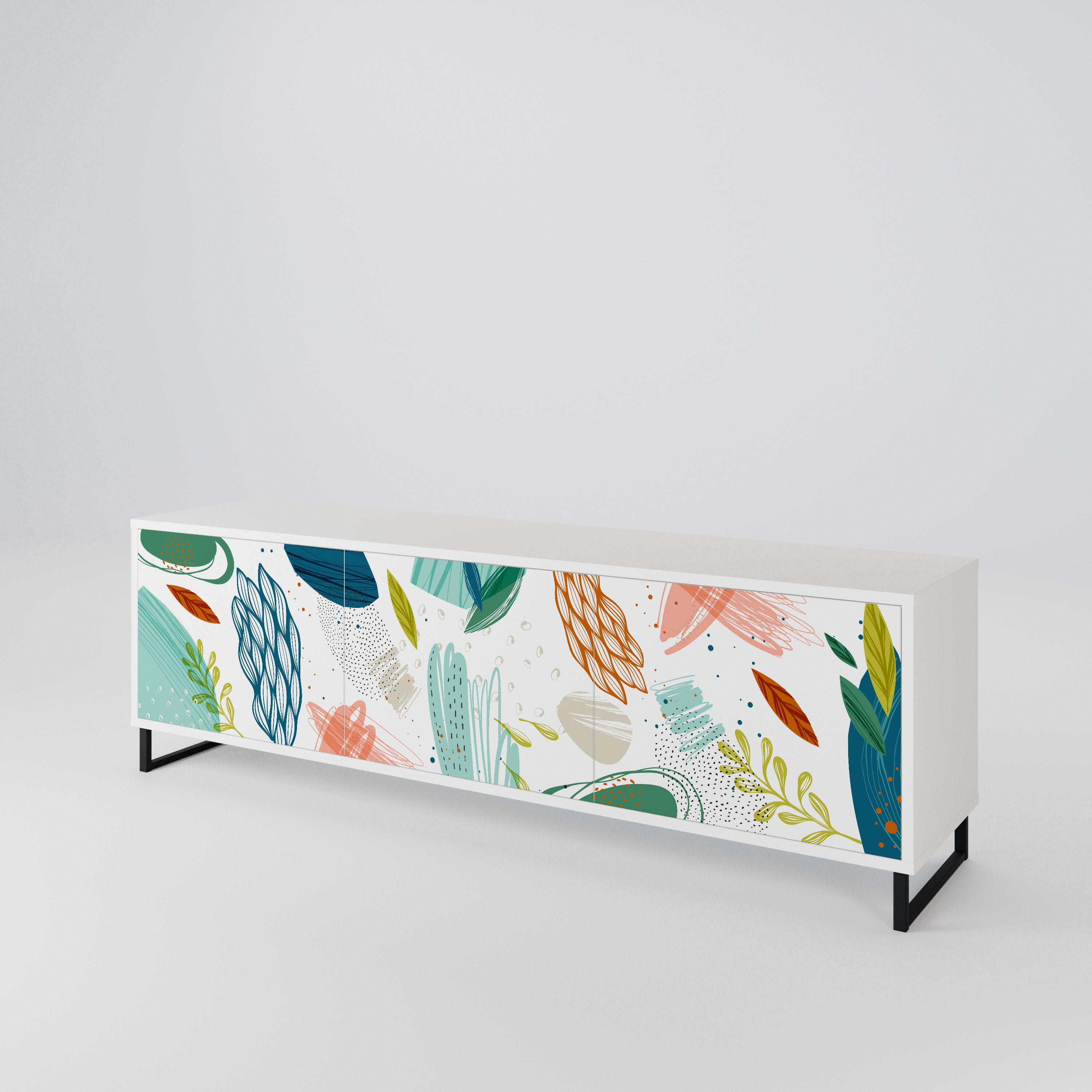 BOTANICAL HURRICANE TV-bänk med 3 dörrar
