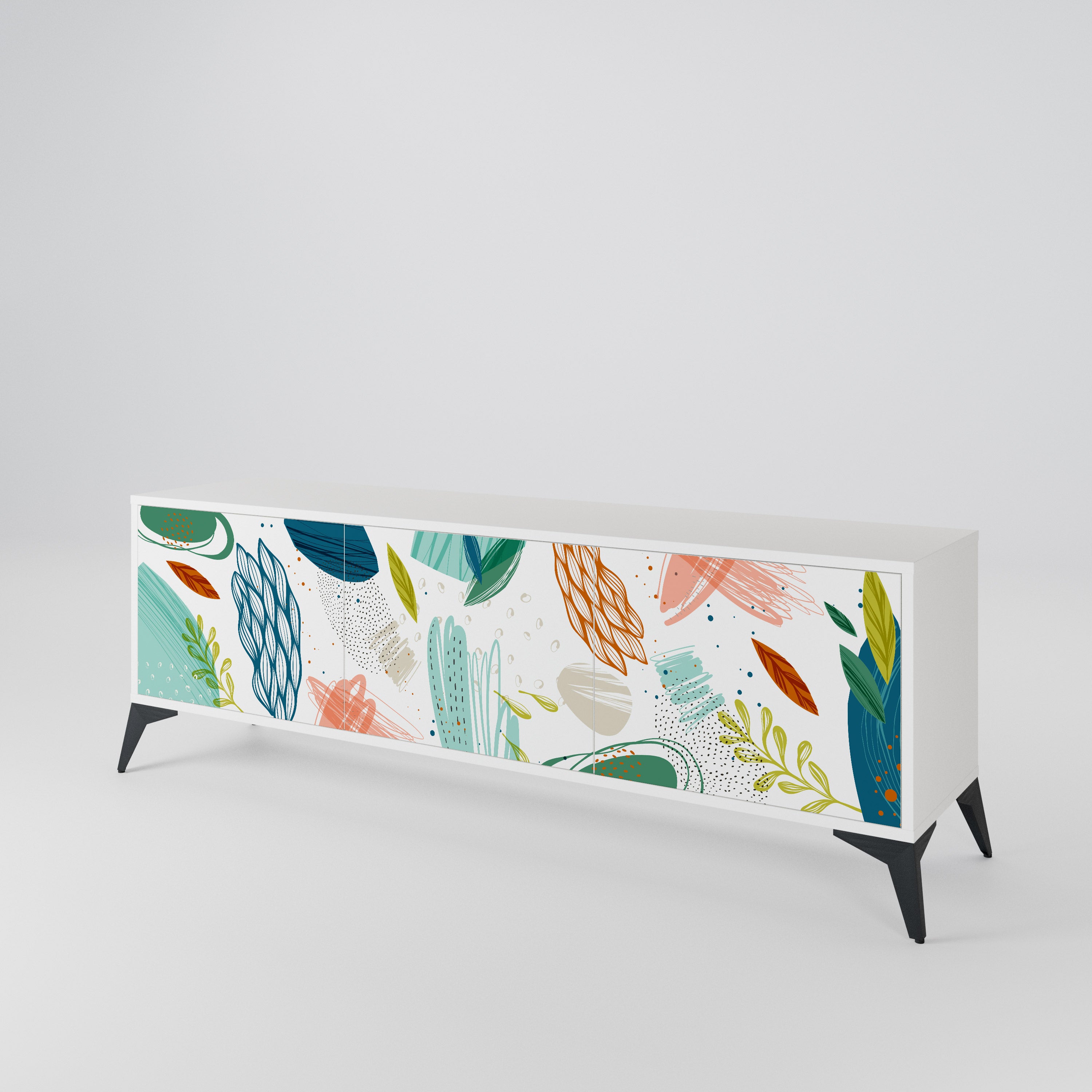 BOTANICAL HURRICANE TV-bänk med 3 dörrar