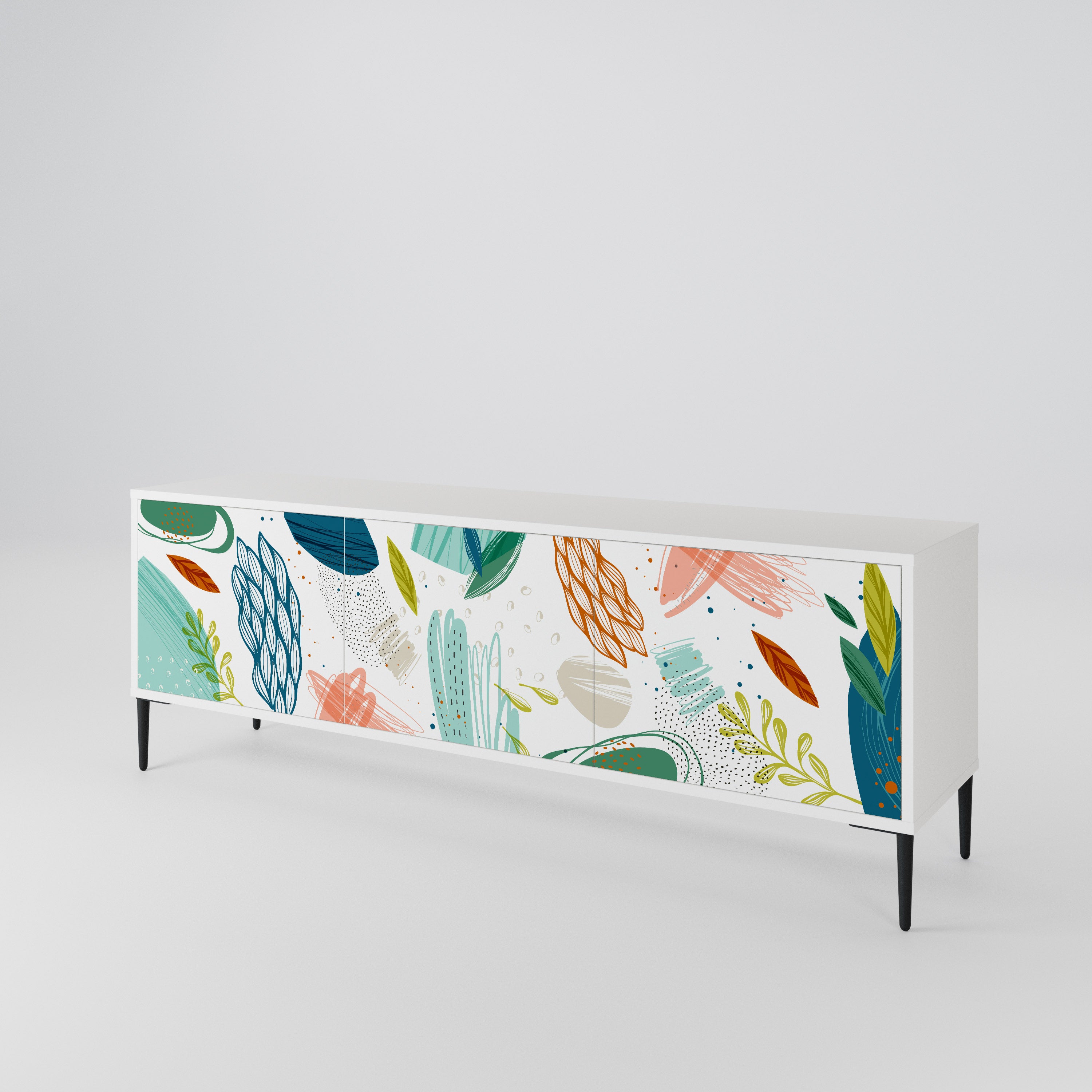 BOTANICAL HURRICANE TV-bänk med 3 dörrar