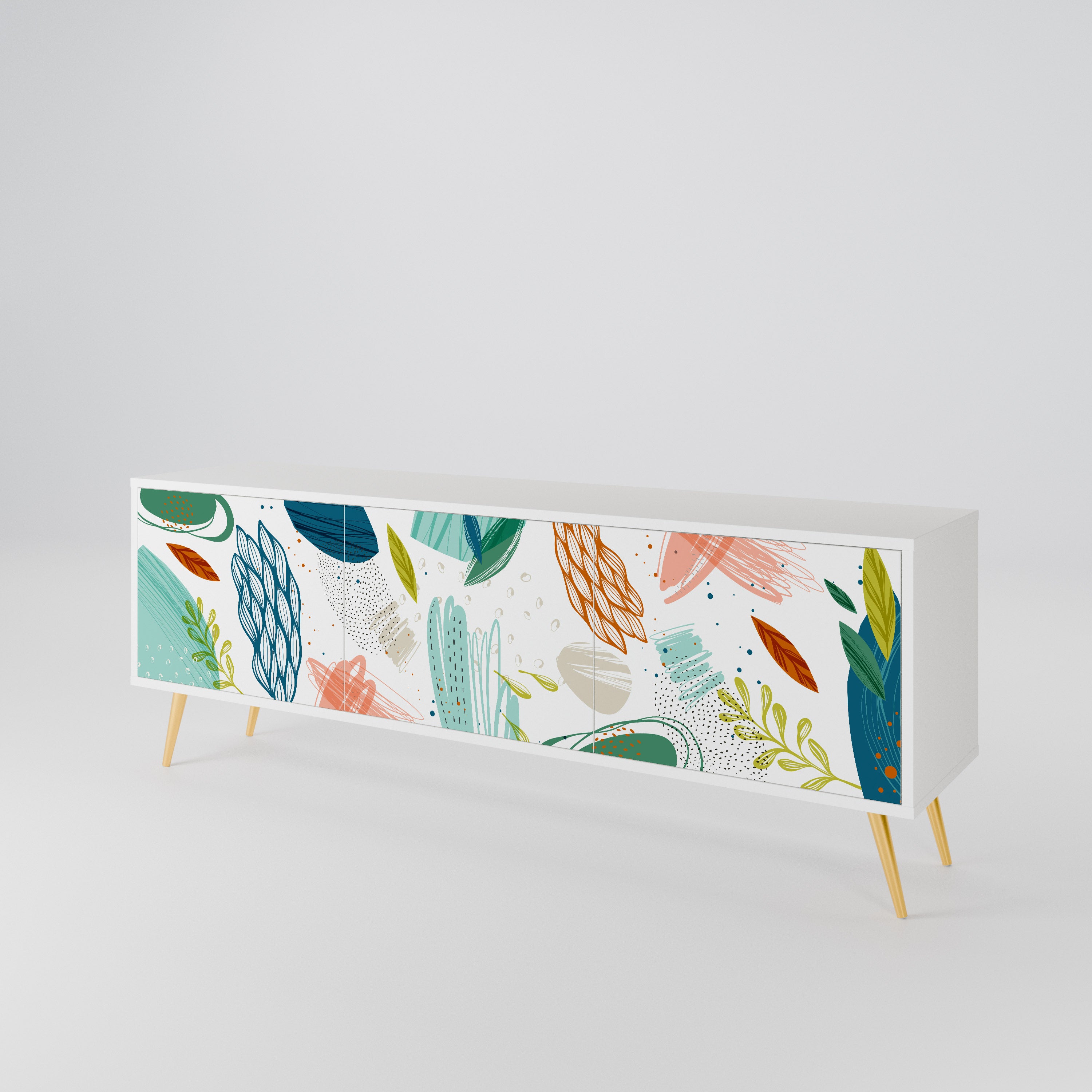 BOTANICAL HURRICANE TV-bänk med 3 dörrar