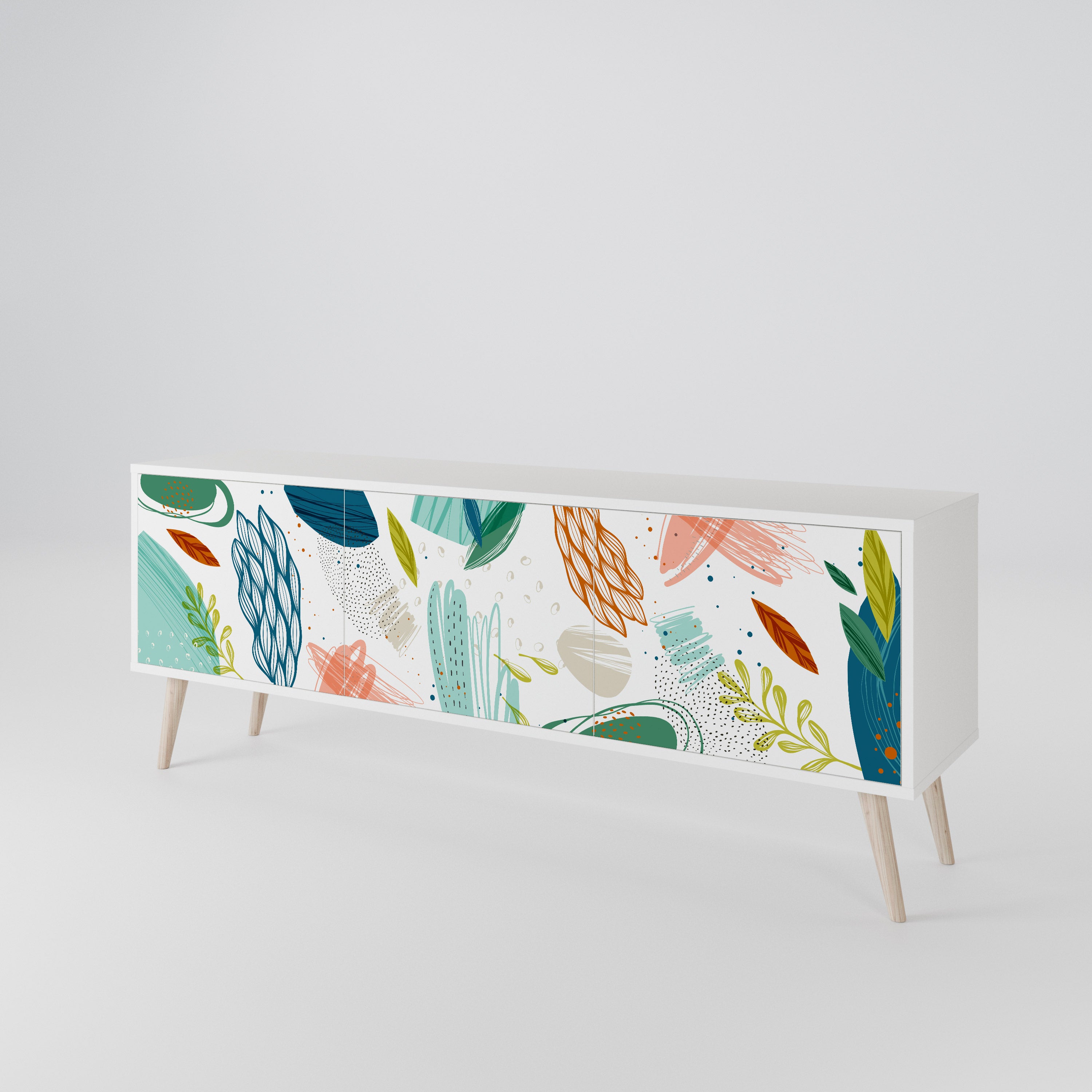 BOTANICAL HURRICANE TV-bänk med 3 dörrar