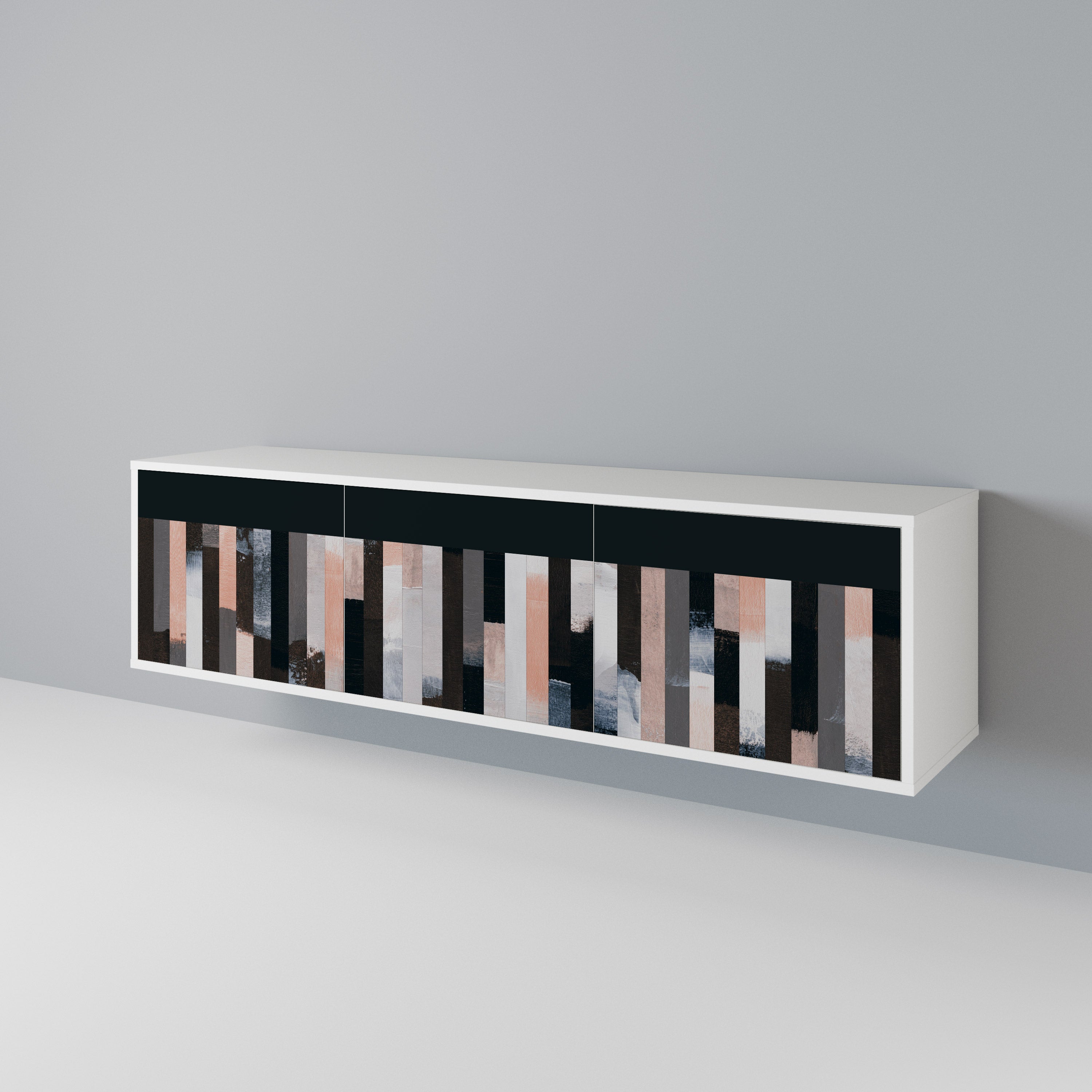 COLLAGE OF RECTANGLES TV-bänk med 3 dörrar