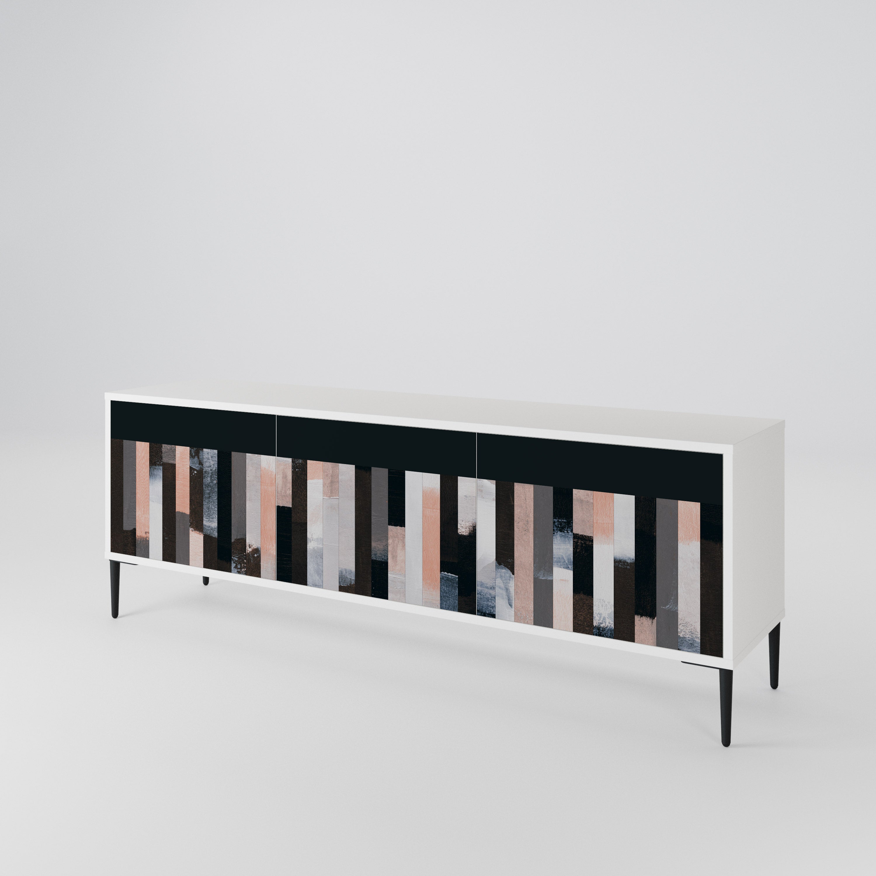 COLLAGE OF RECTANGLES TV-bänk med 3 dörrar