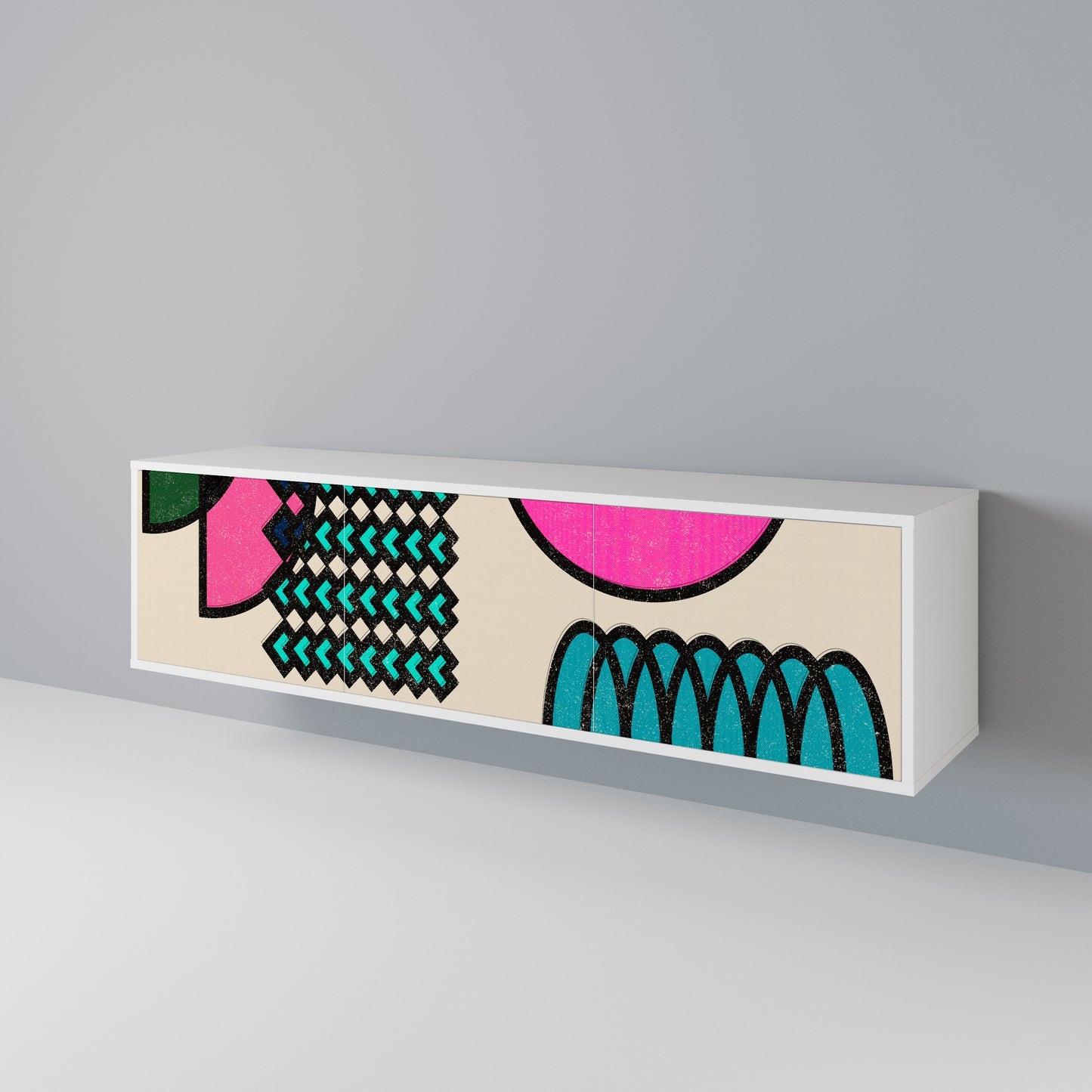 GEOMETRIC RHAPSODY TV-bänk med 3 dörrar