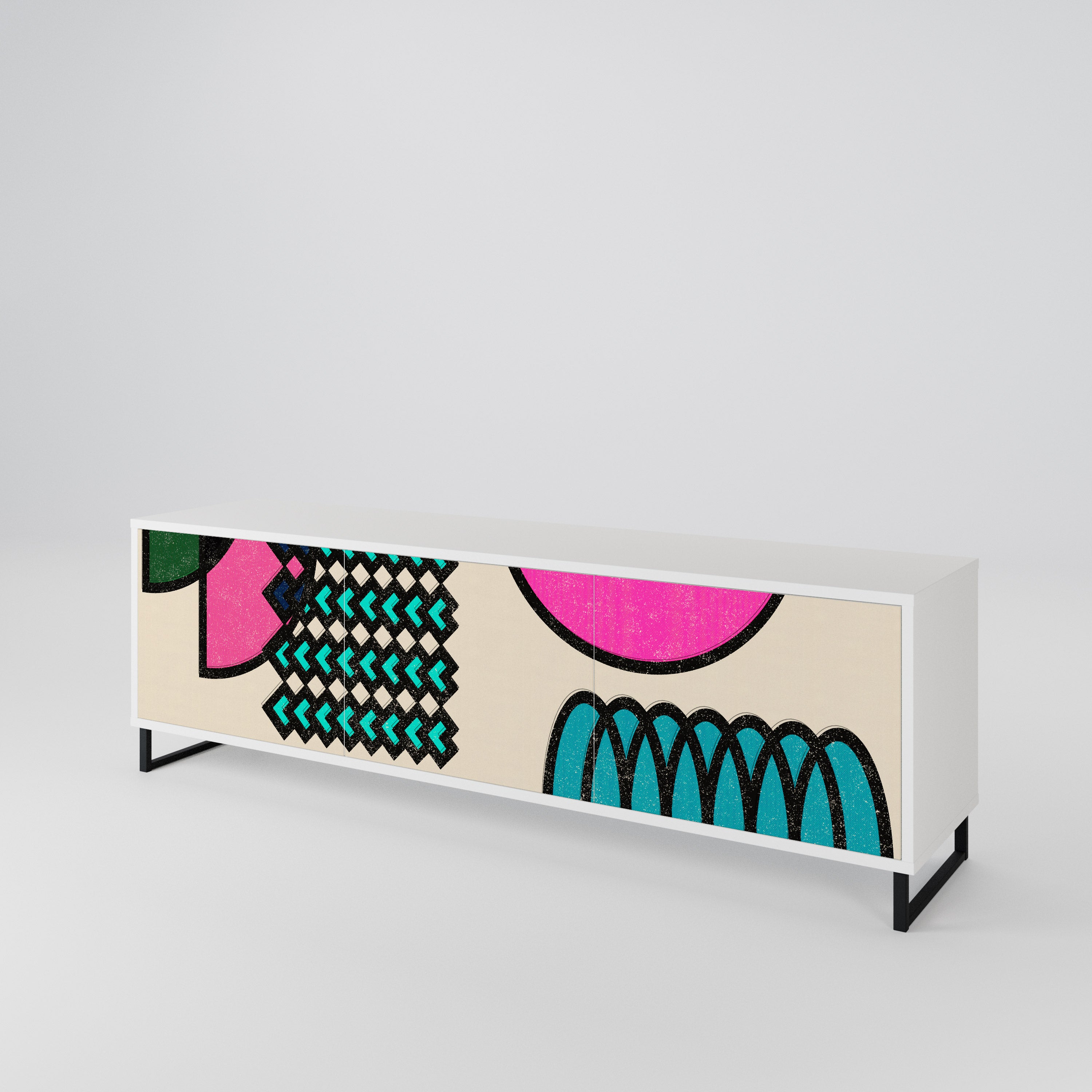 GEOMETRIC RHAPSODY TV-bänk med 3 dörrar